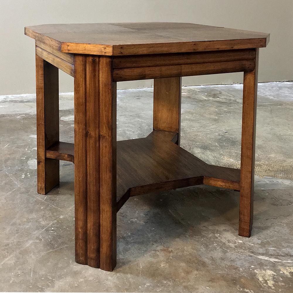 Hand-Crafted Mid-Century Modern French Walnut End Table
