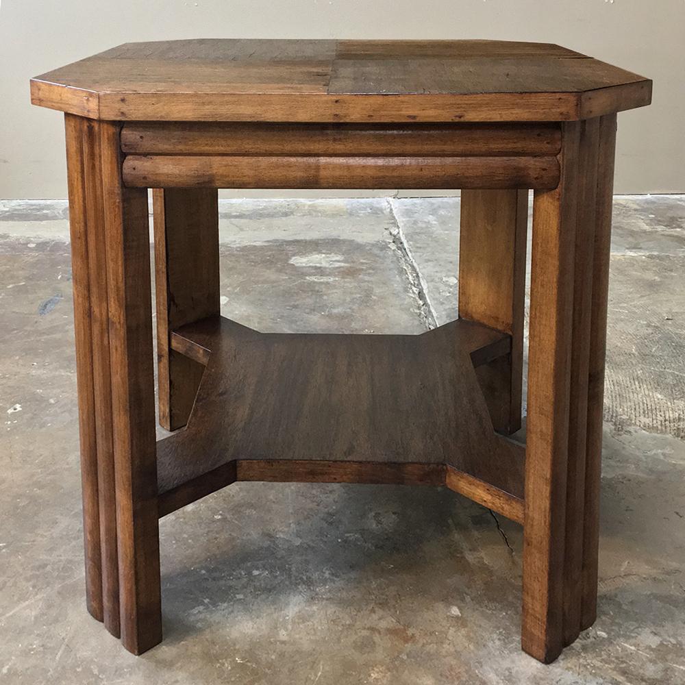 Mid-Century Modern French Walnut End Table In Good Condition In Dallas, TX