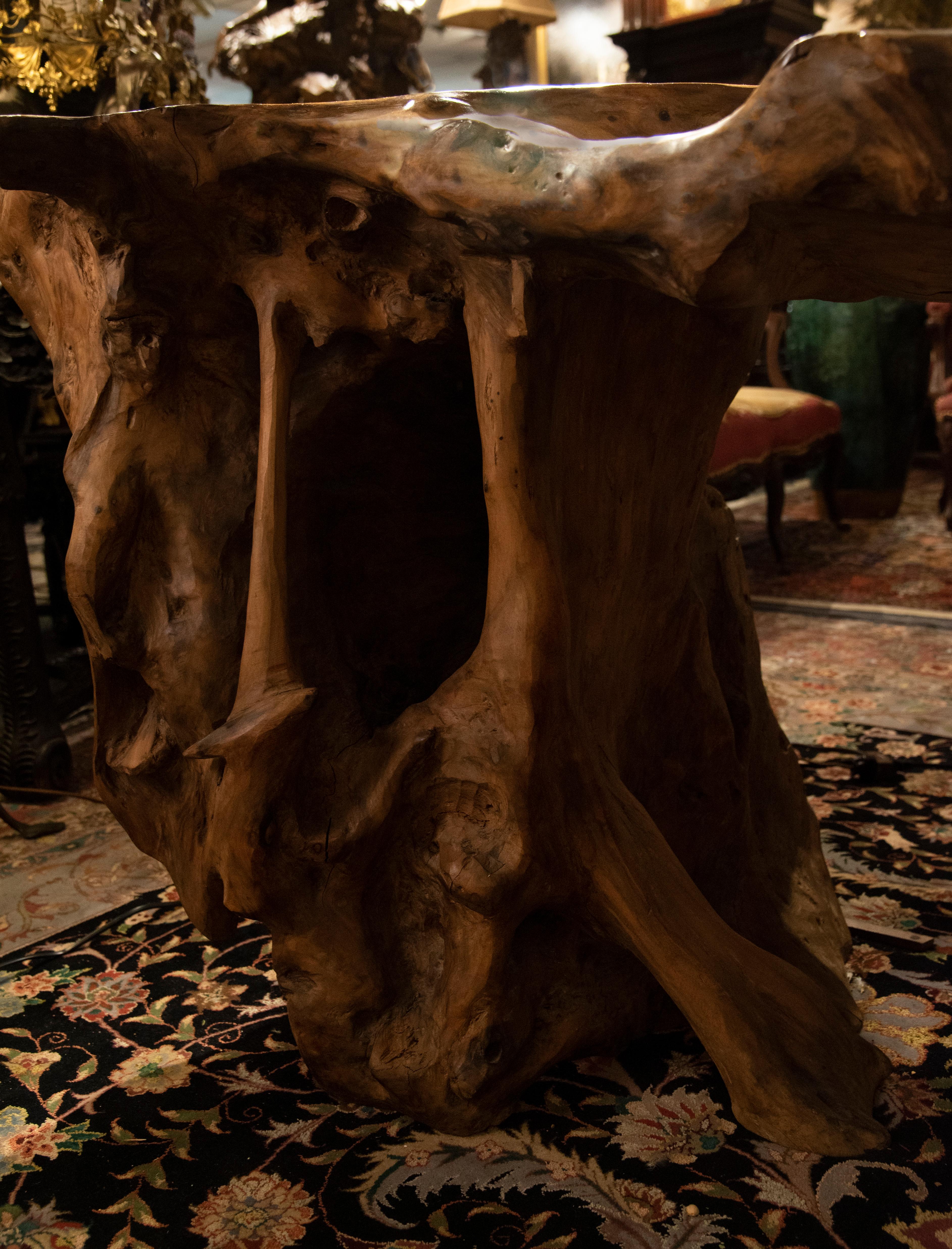 Mid-Century Modern French Walnut Root Desk 3