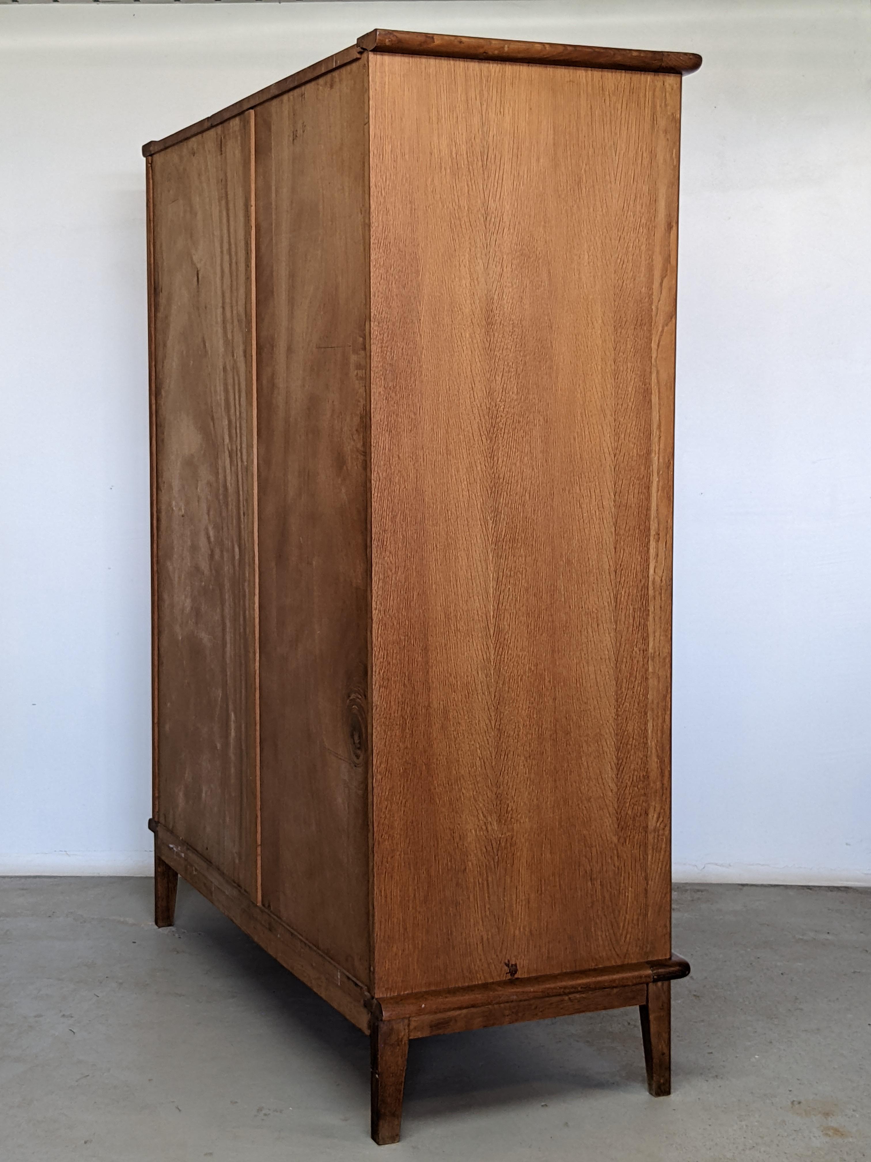 Mid-Century Modern French Wardrobe in Oak 1960s 8