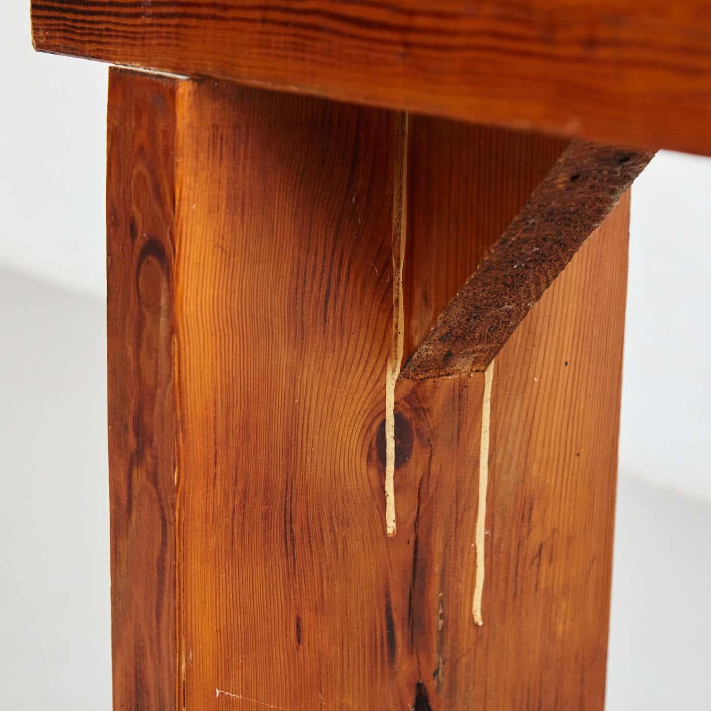 Mid Century Modern French Wood Bench, circa 1960 For Sale 5