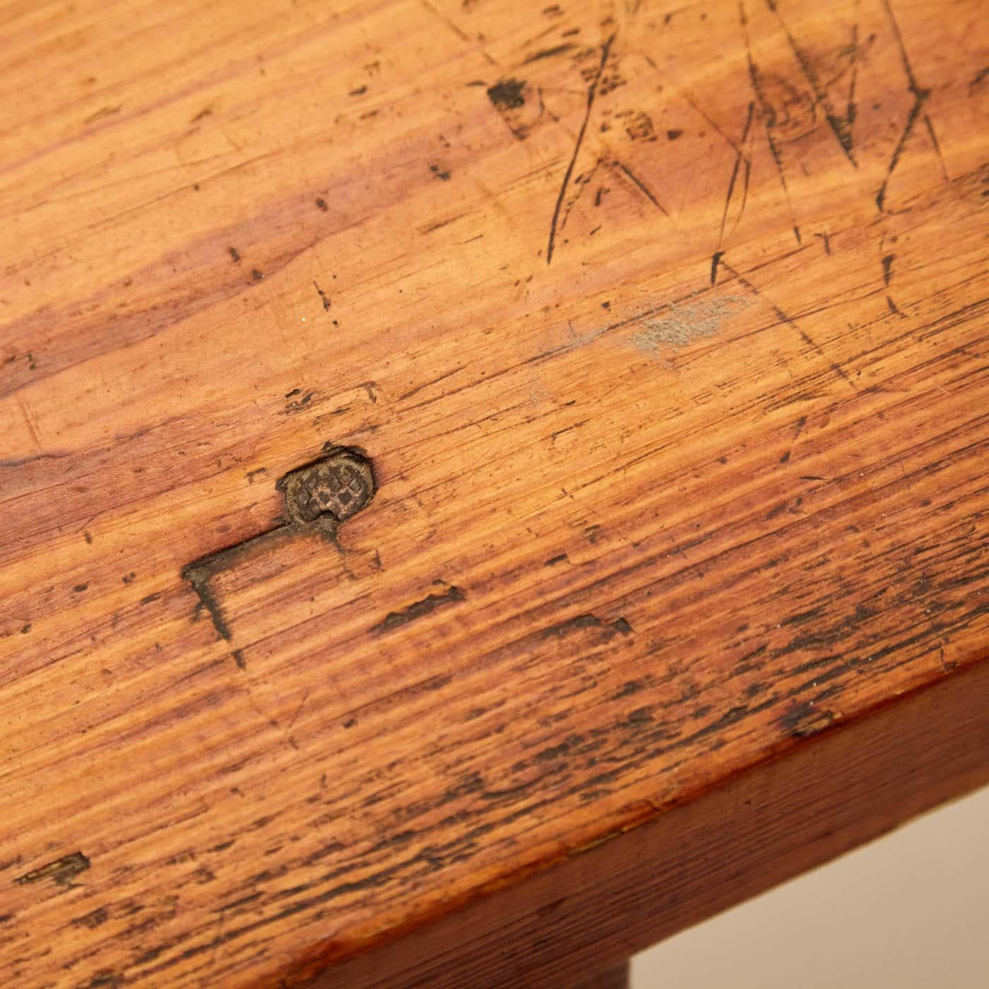 Mid Century Modern French Wood Bench, circa 1960 For Sale 2