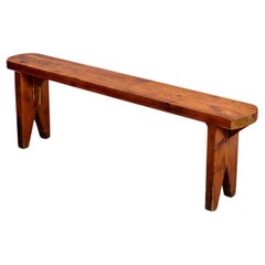 Used Mid Century Modern French Wood Bench, circa 1960