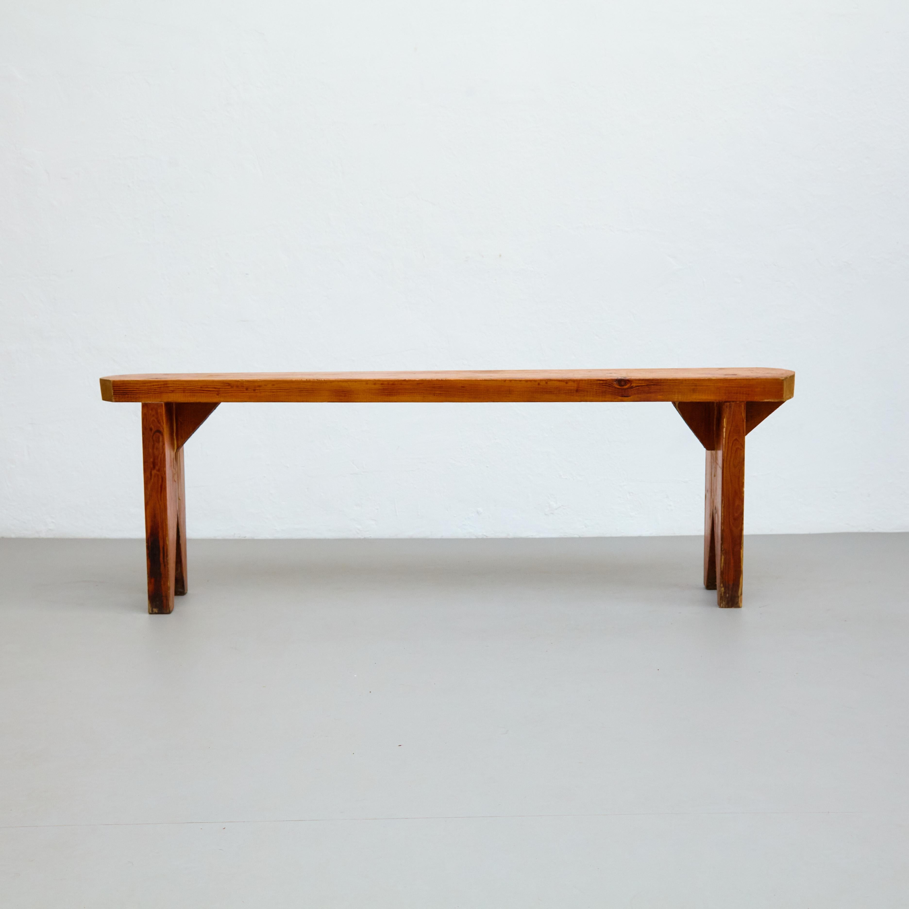 Mid-20th Century Mid century modern french wood bench  For Sale