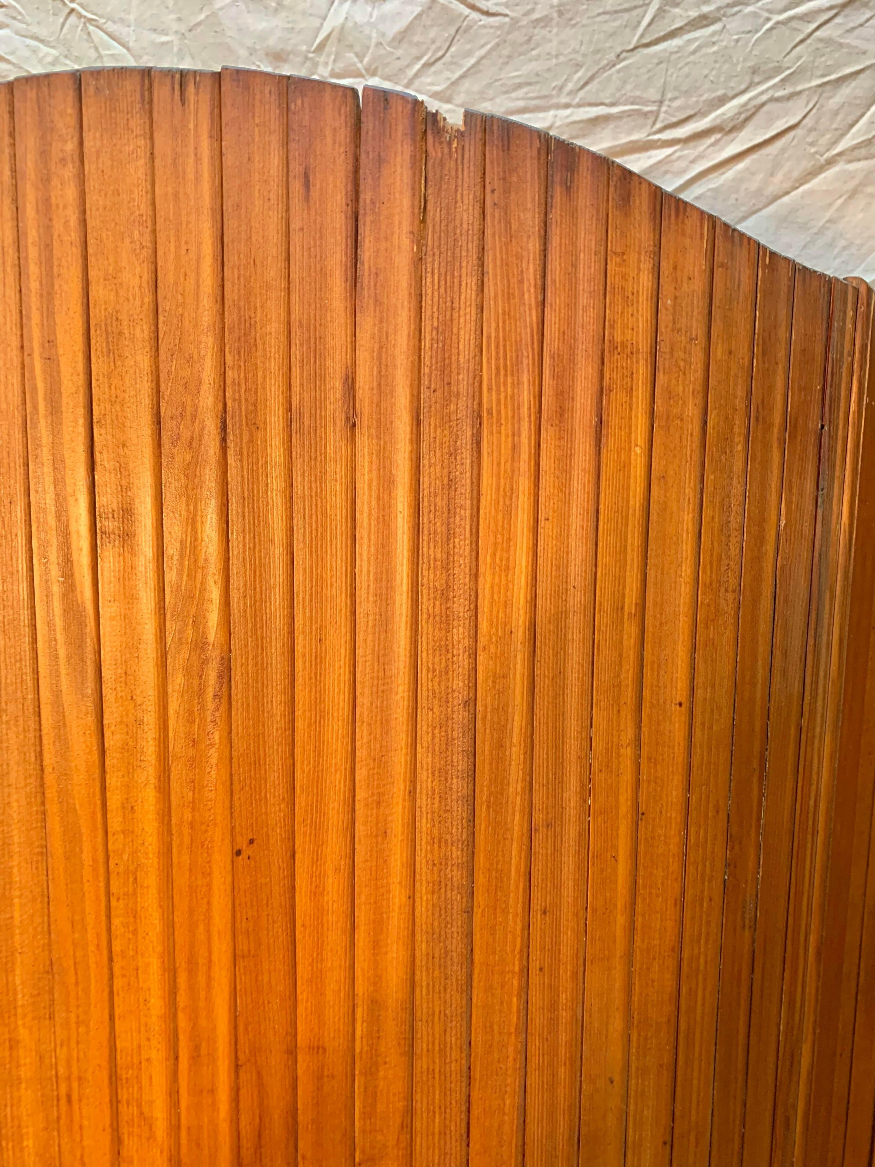 Mid-Century Modern French Wood Folding Screen in the Style of Baumann In Good Condition In Burton, TX