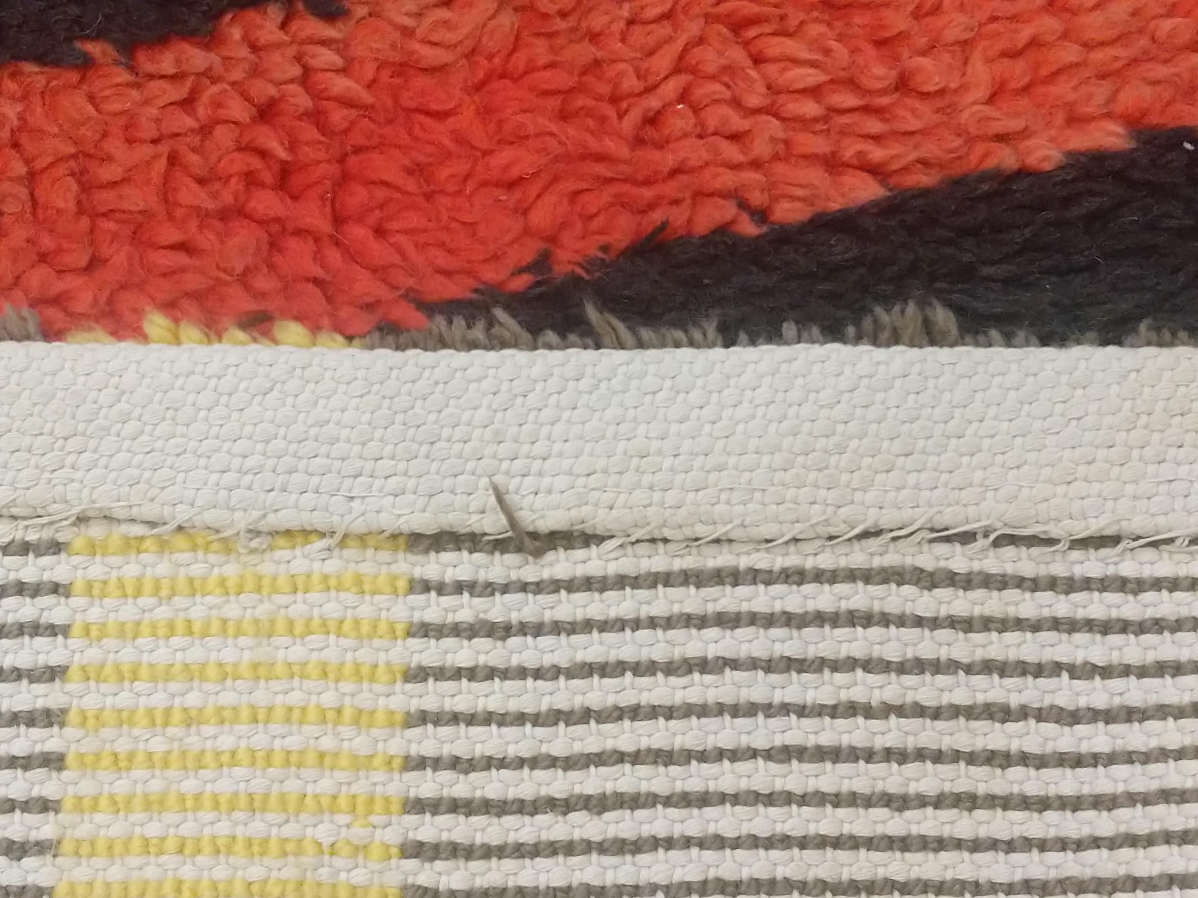 Tapis en laine français au design abstrait, moderne du milieu du siècle dernier en vente 2