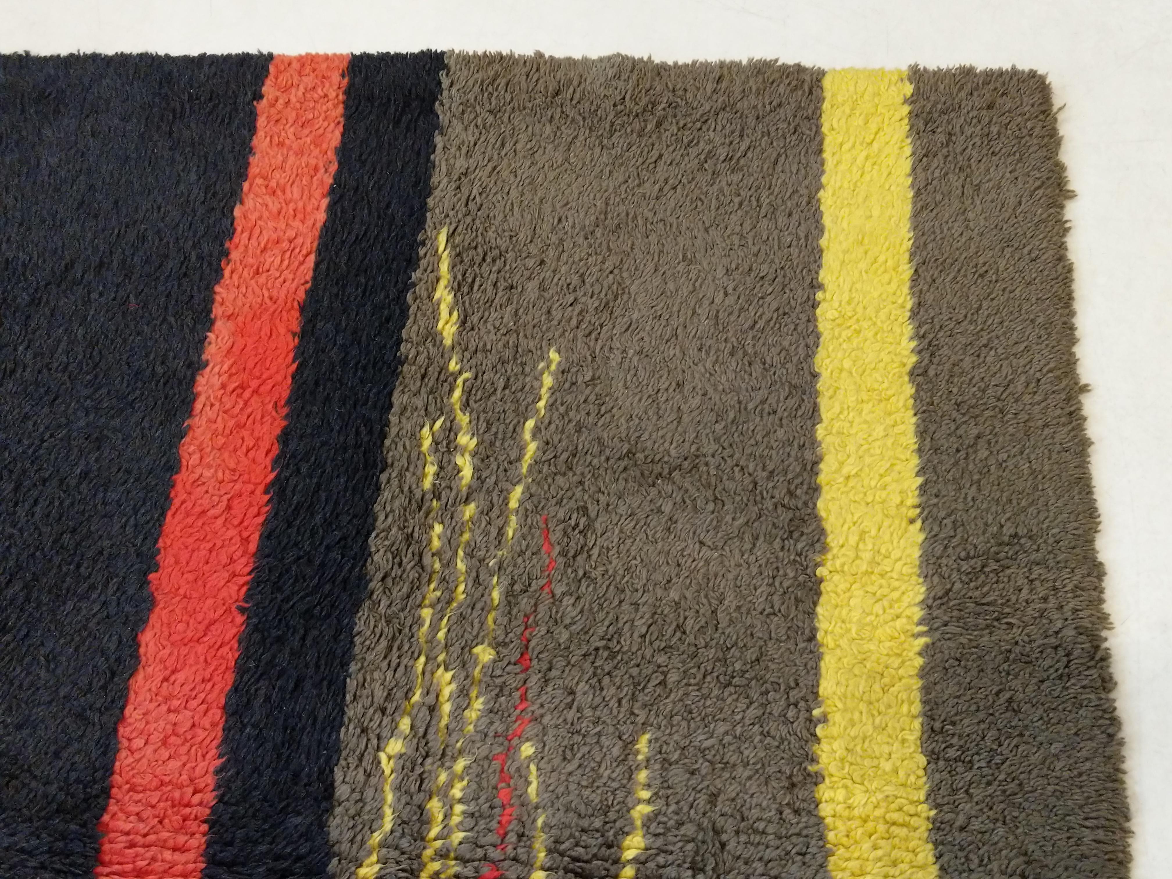Mid-Century Modern Abstract Design French Wool Rug For Sale 3