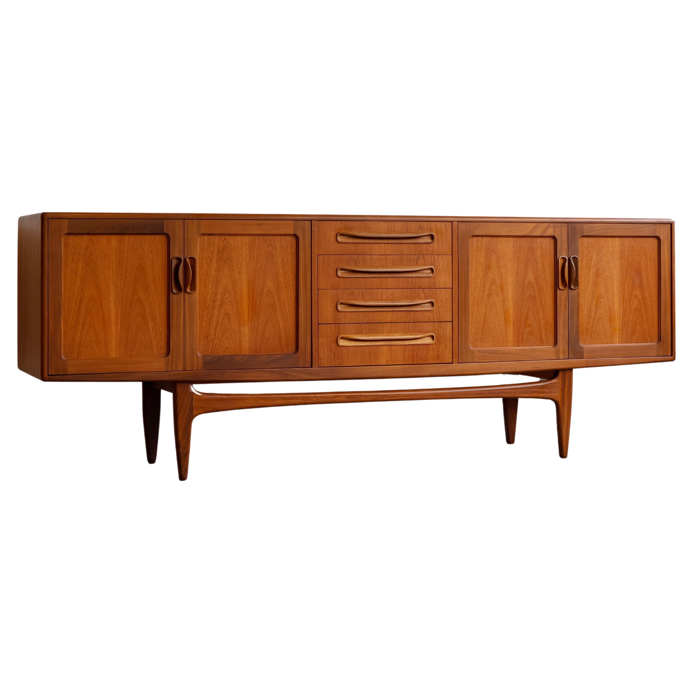 Mid Century Modern Fresco by GPlan Long Teak Sideboard For Sale at 1stDibs
