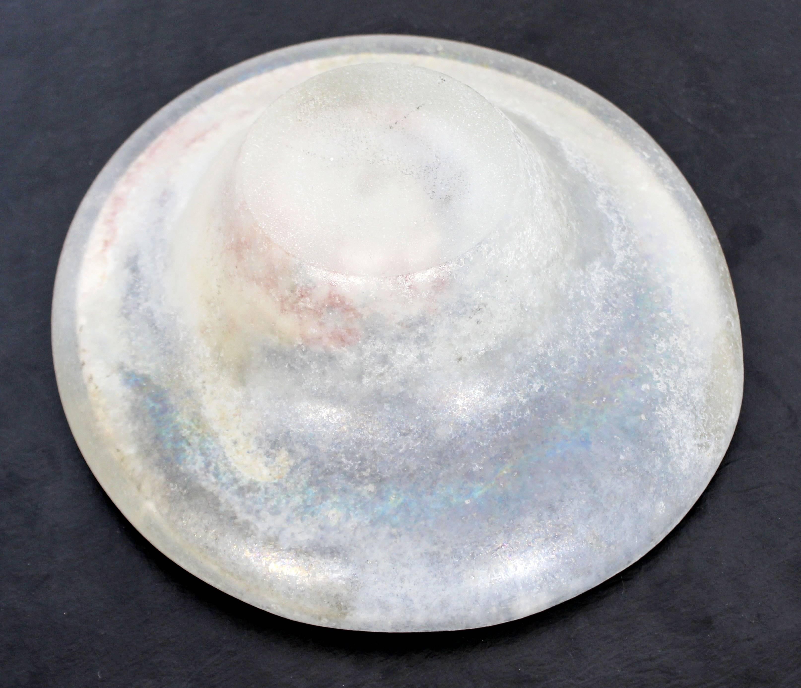 Mid-20th Century Mid-Century Modern Frosted Glass Art Bowl Candy Dish Cenedese Attributed, 1960s