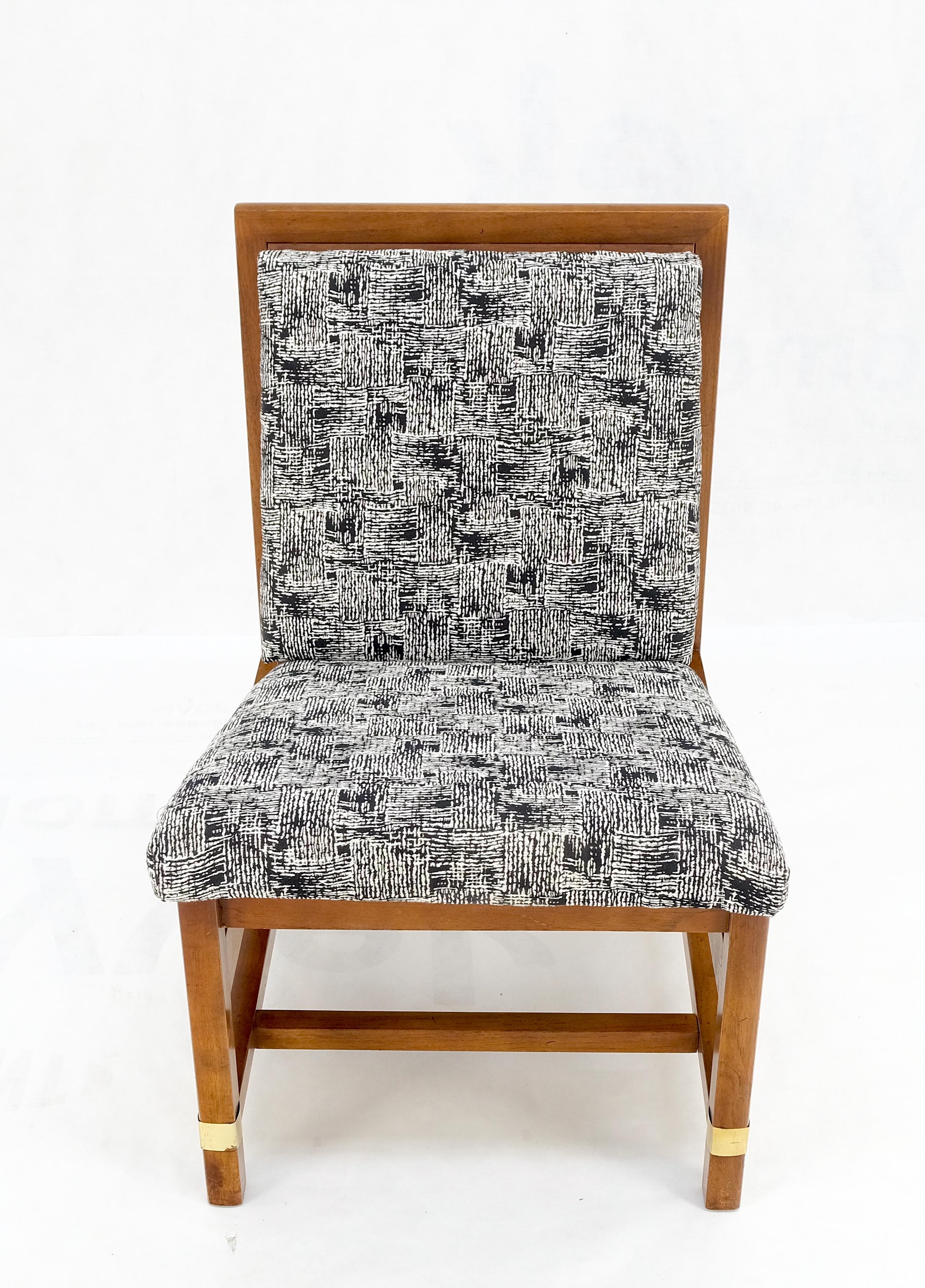 Mid Century Modern Fruitwood Frame Abstrakte Polsterung Slipper Lounge Chair MINT im Angebot 3