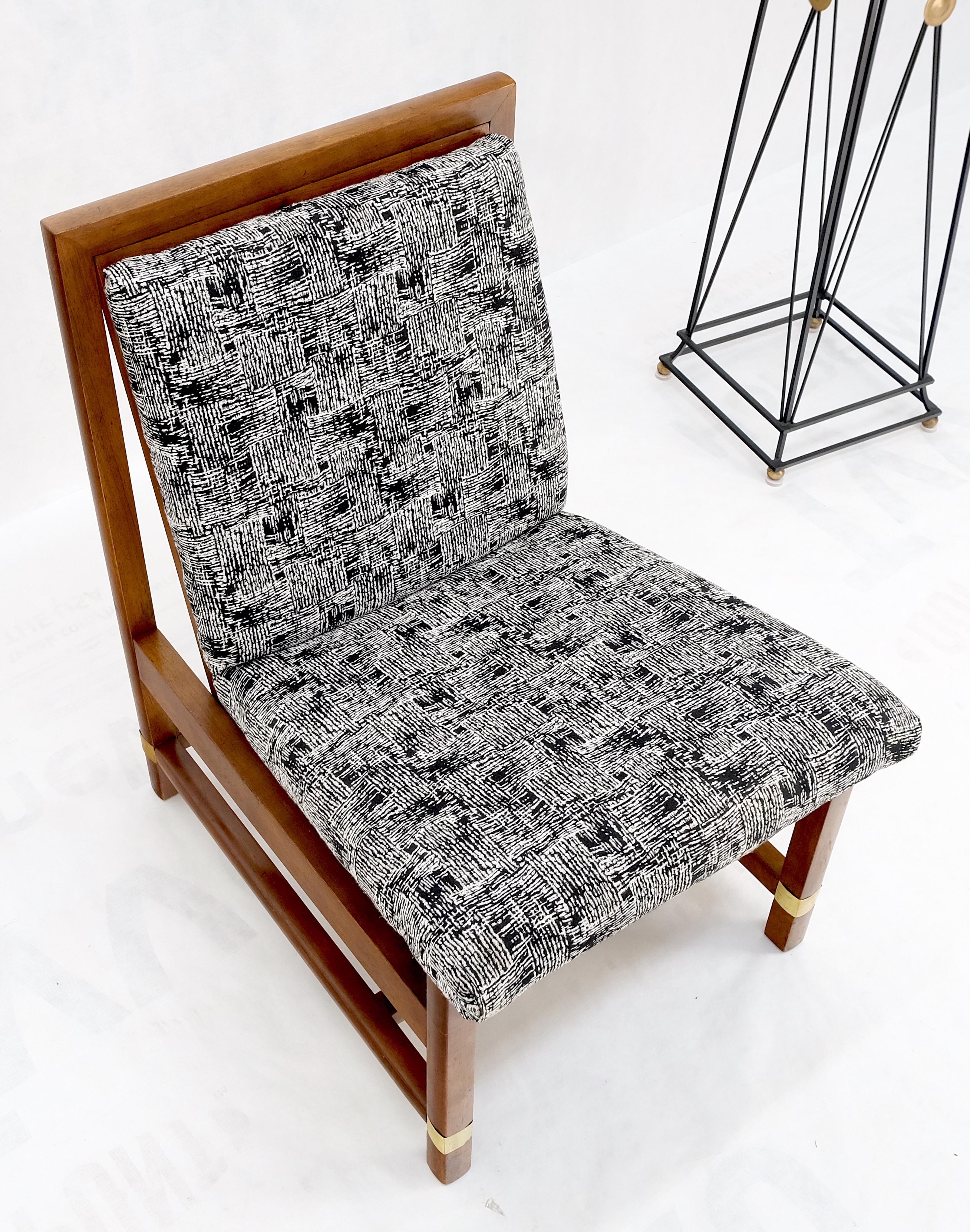 Mid Century Modern Fruitwood Frame Abstrakte Polsterung Slipper Lounge Chair MINT im Angebot 4