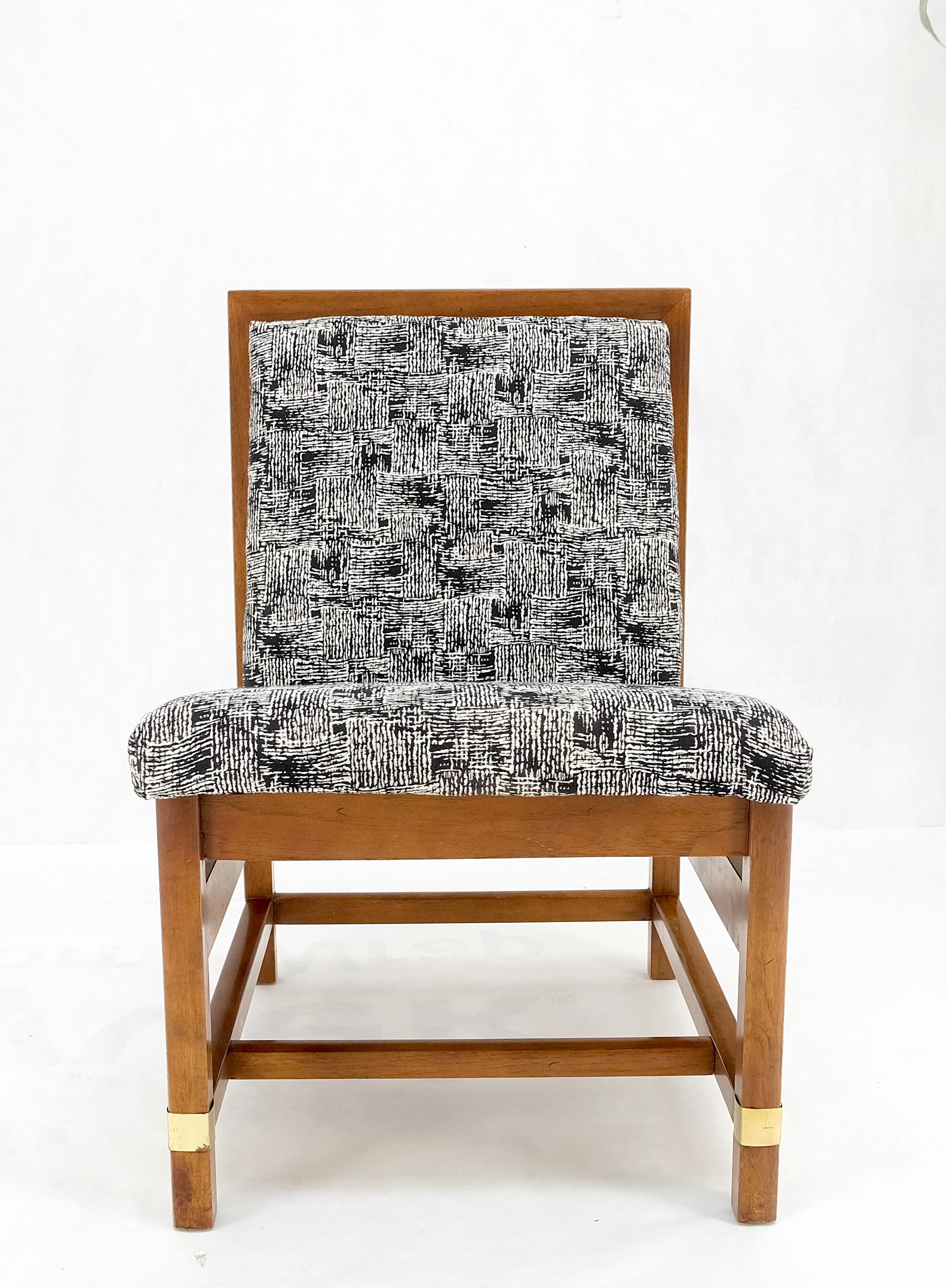 Mid Century Modern Fruitwood Frame Abstrakte Polsterung Slipper Lounge Chair MINT im Angebot 5