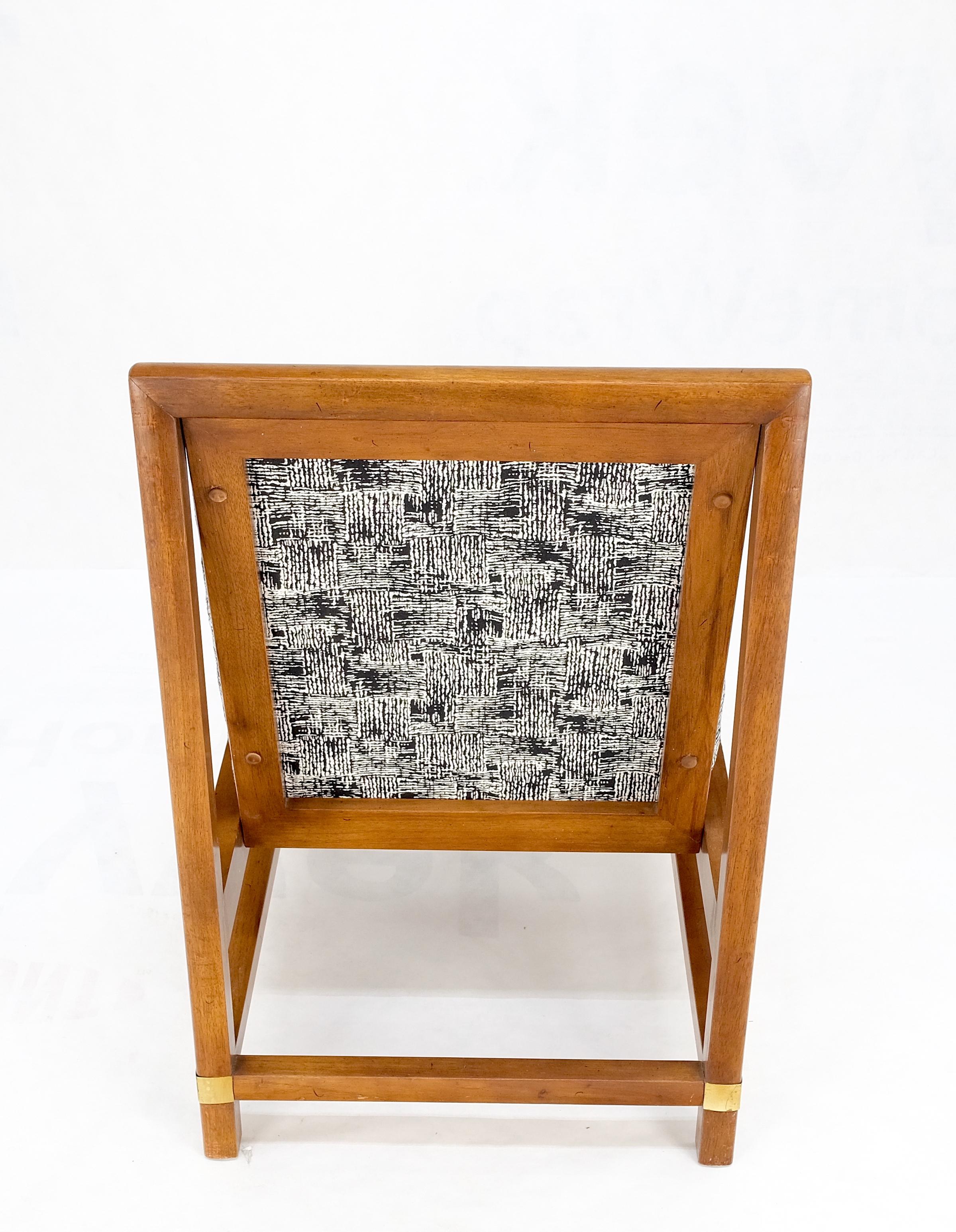 Mid Century Modern Fruitwood Frame Abstrakte Polsterung Slipper Lounge Chair MINT (20. Jahrhundert) im Angebot