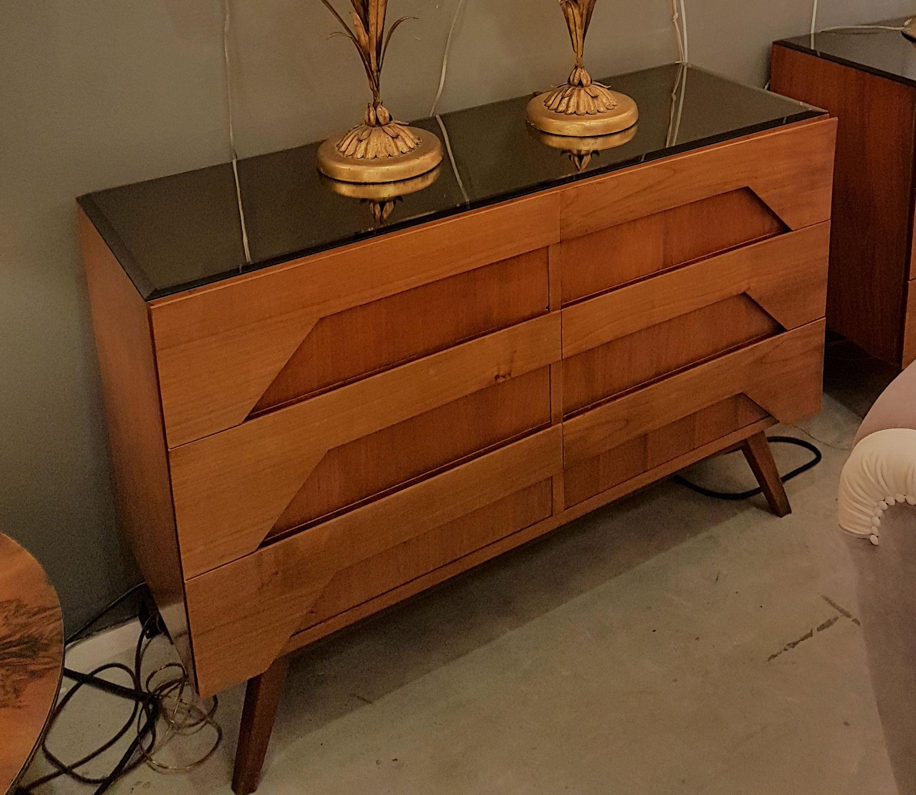 mid century modern dresser with mirror