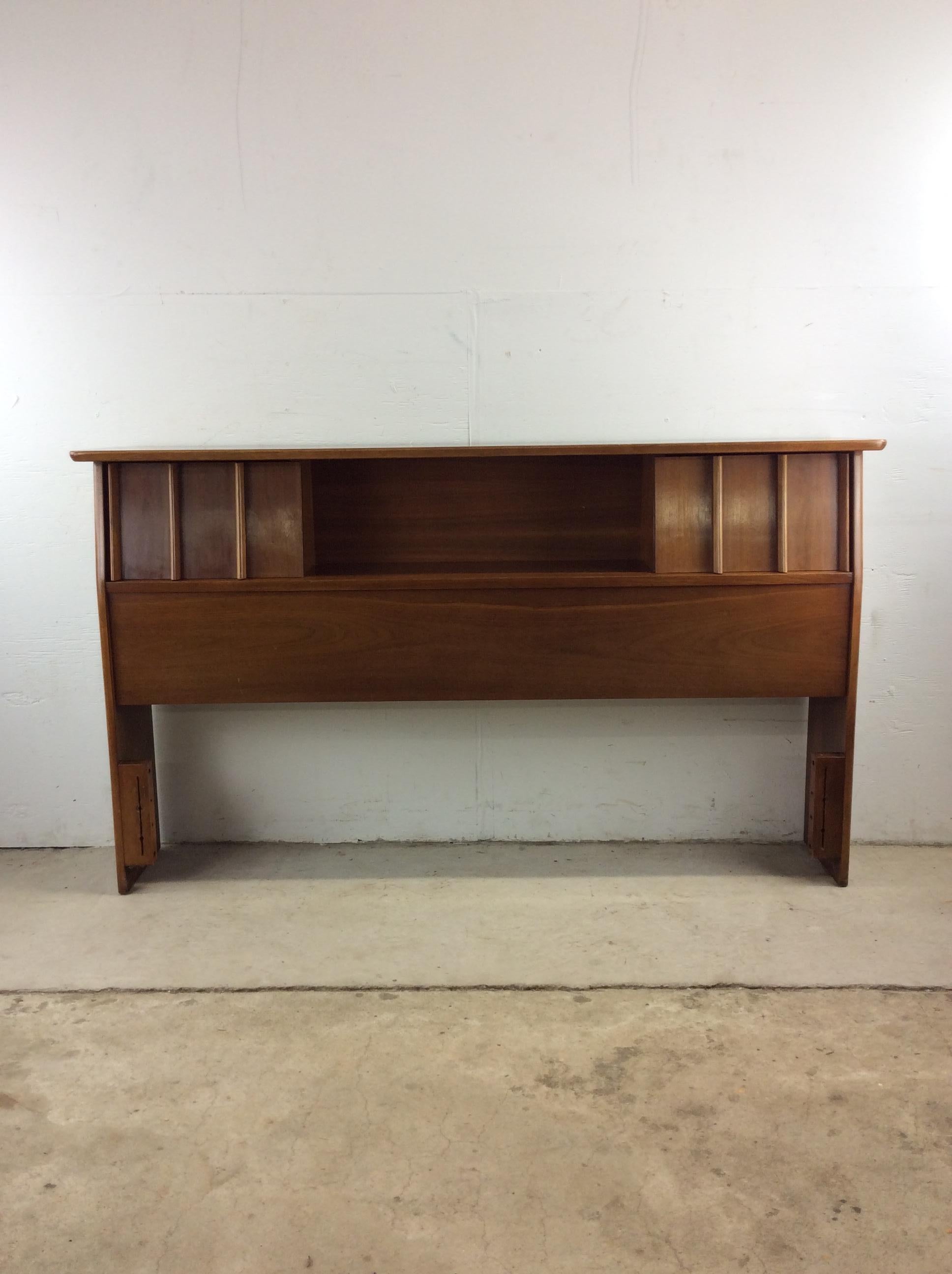 Mid Century Modern Full / Double Storage Headboard by Kent Coffey 1