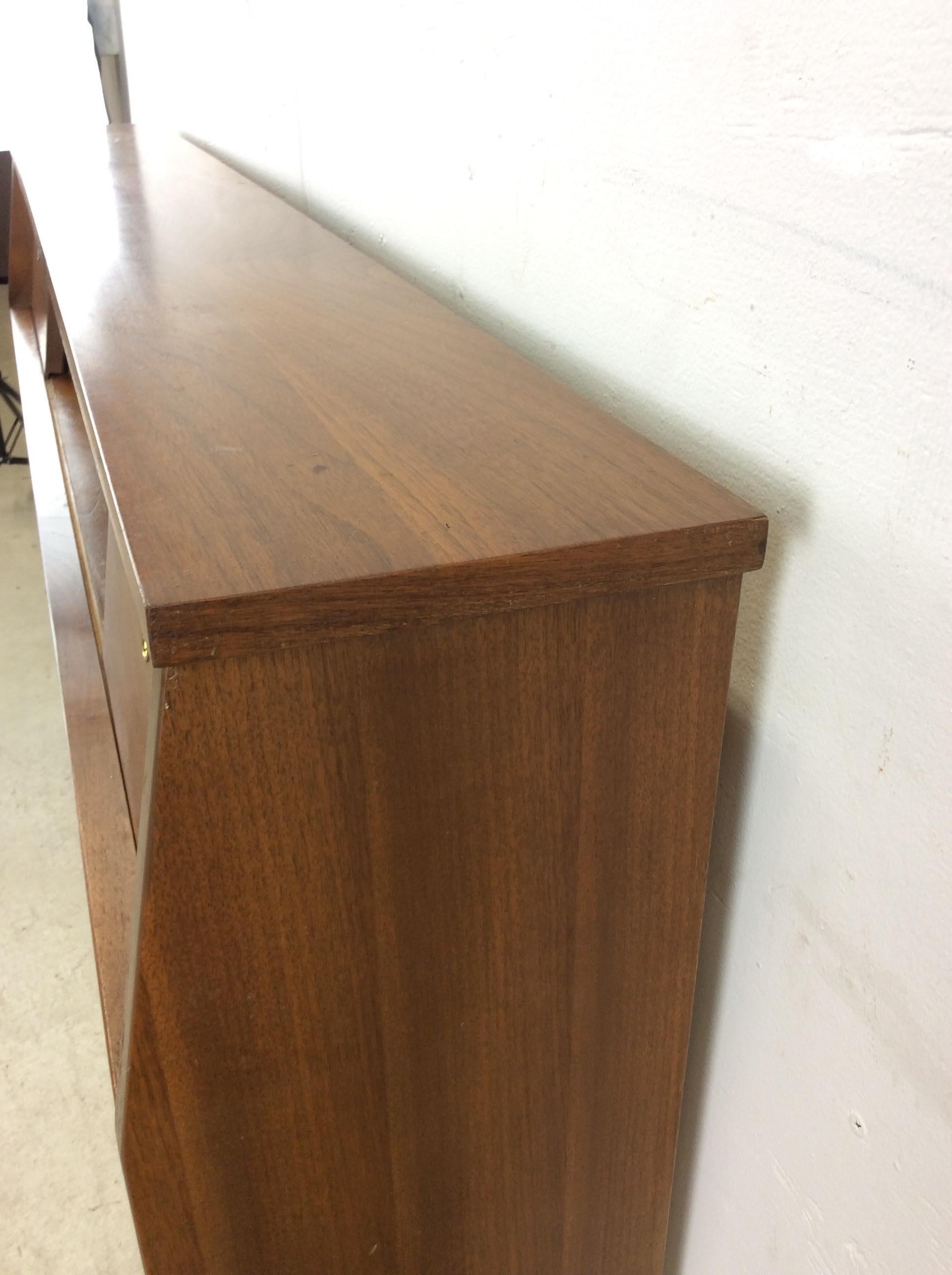Mid Century Modern Full / Double Storage Headboard with sliding Doors 2