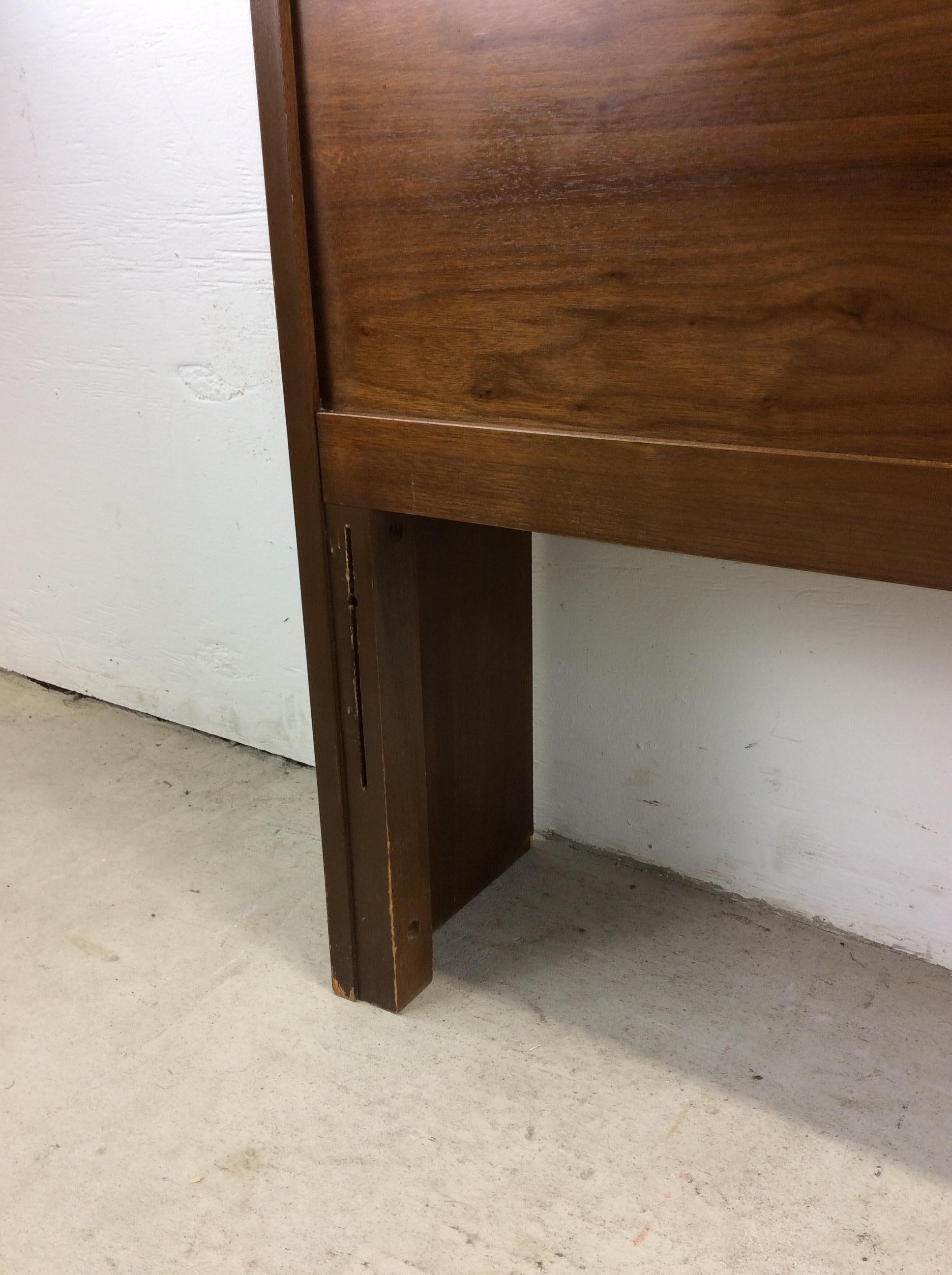 Mid Century Modern Full / Double Storage Headboard with sliding Doors 6