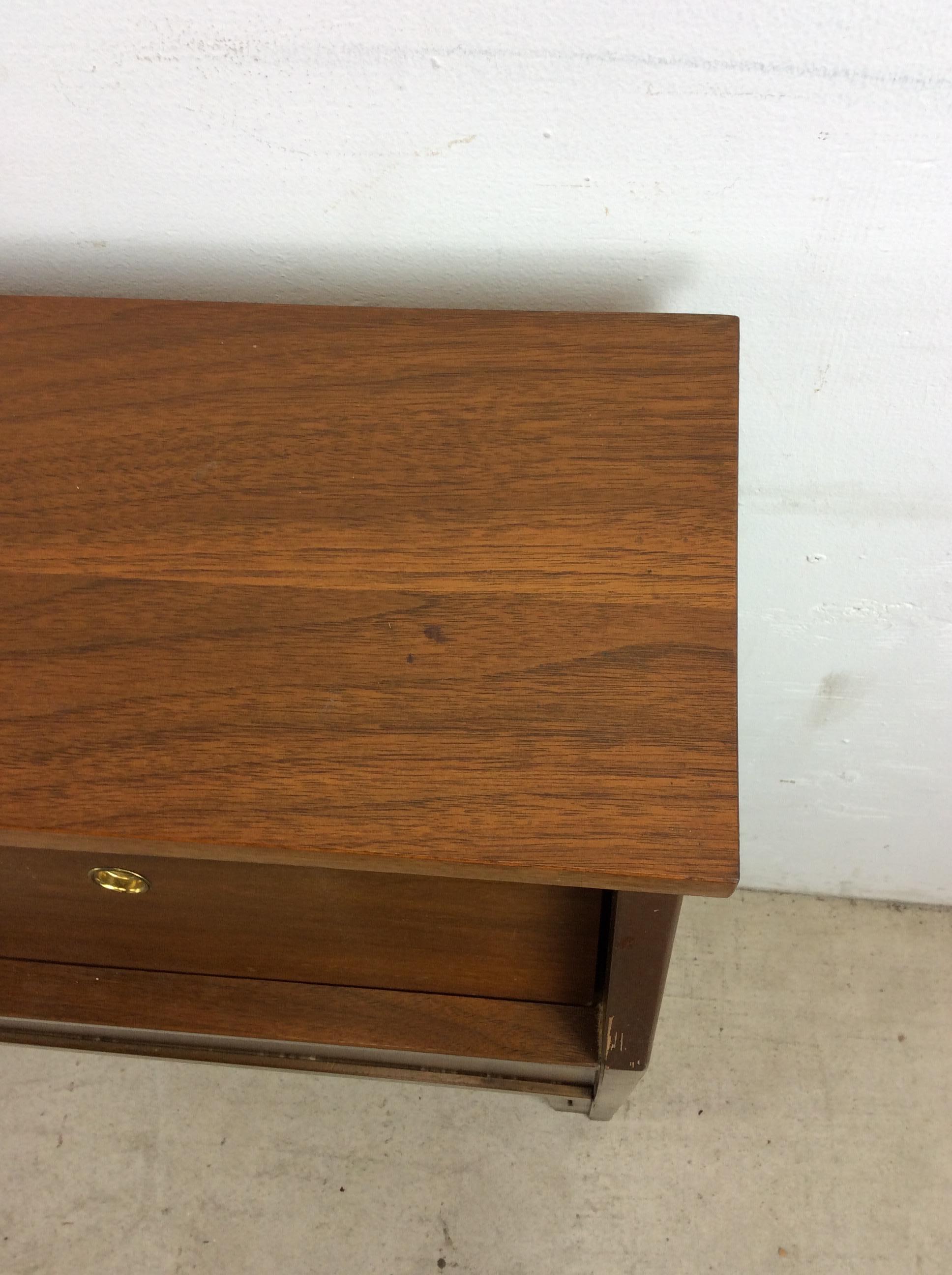 Mid Century Modern Full / Double Storage Headboard with sliding Doors 8
