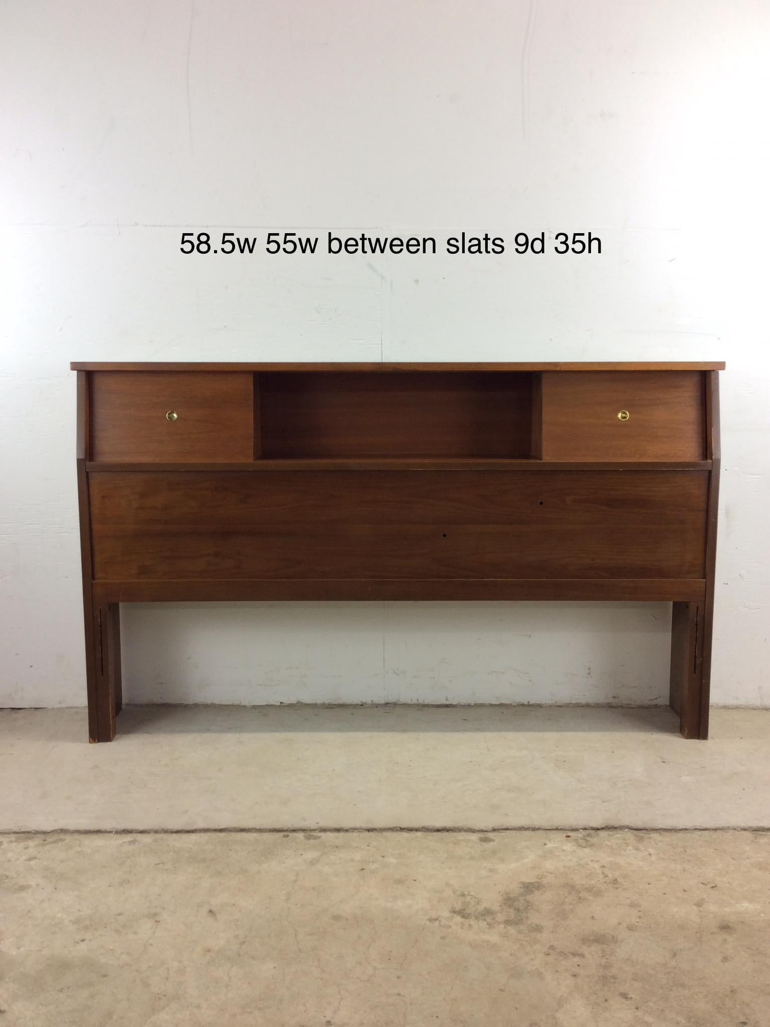 American Mid Century Modern Full / Double Storage Headboard with sliding Doors