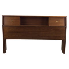 Mid Century Modern Full / Double Storage Headboard with sliding Doors