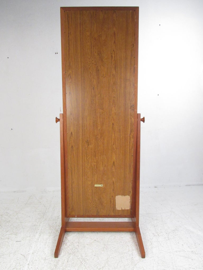 Mid-Century Modern Full Length Teak Mirror by Pederson and Hansen For