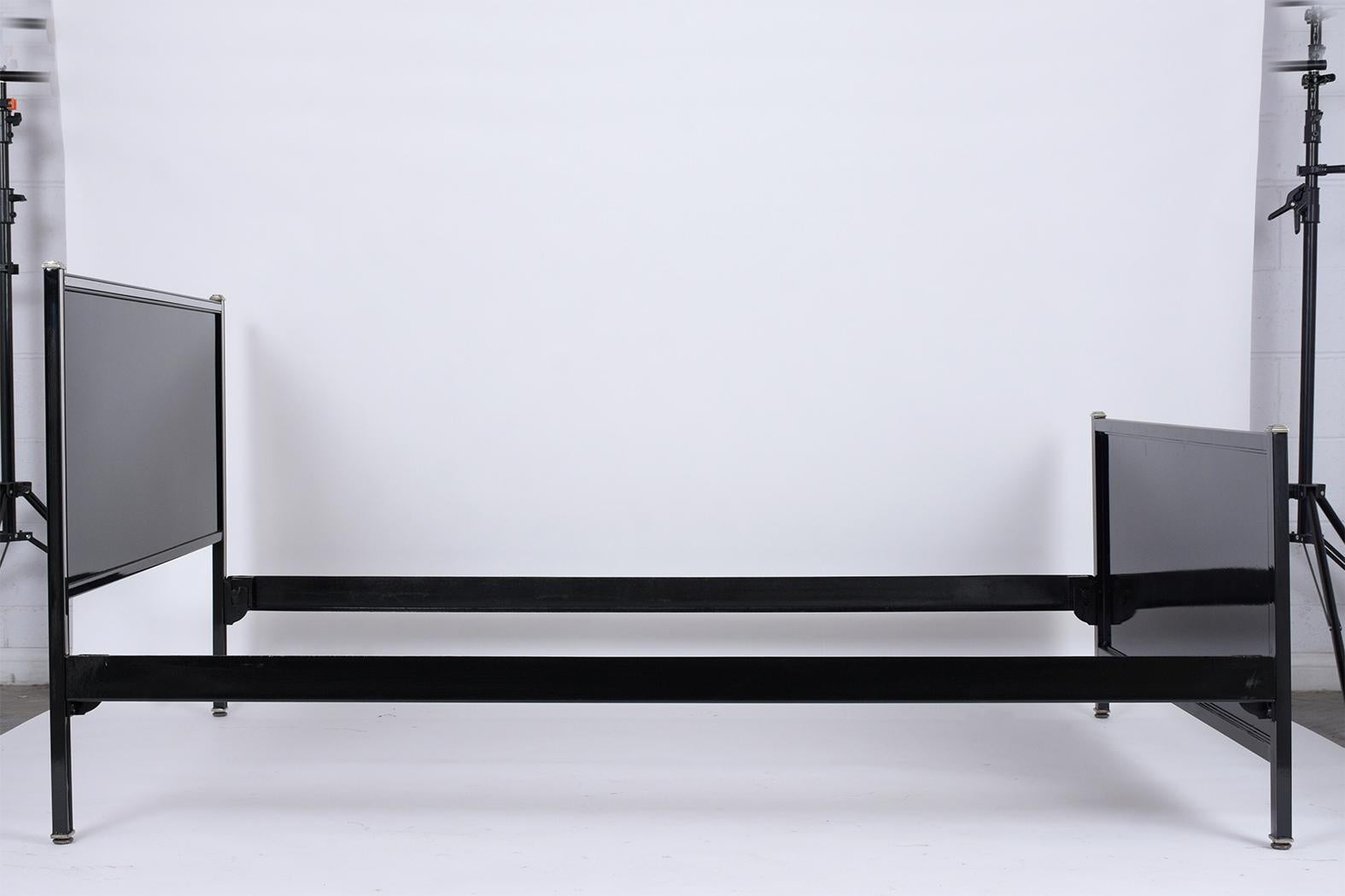 Metal Mid-Century Modern Bed Frame & Nightstand