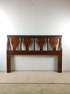 Mid Century Modern Full Size Headboard with Bentwood Detail