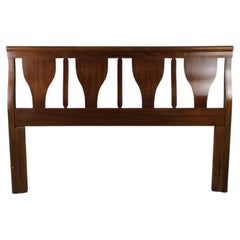 Mid Century Modern Full Size Headboard with Bentwood Detail