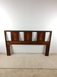 Mid Century Modern Full Size Headboard with Burl Inlay