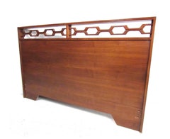 Mid-Century Modern Full Size Walnut Headboard