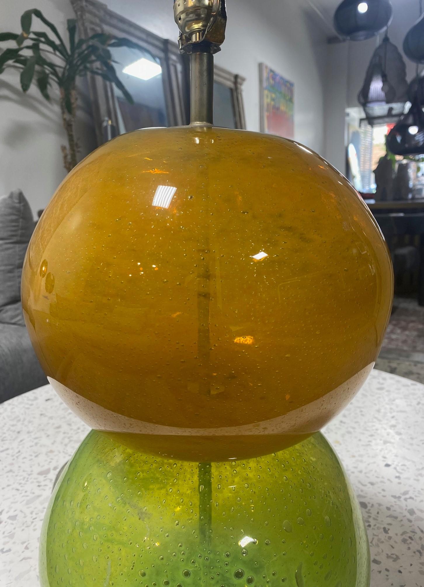 Mid-Century Modern Funky Colorful Blown Glass Art Table Lamp For Sale 4