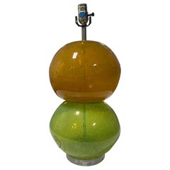 Vintage Mid-Century Modern Funky Colorful Blown Glass Art Table Lamp