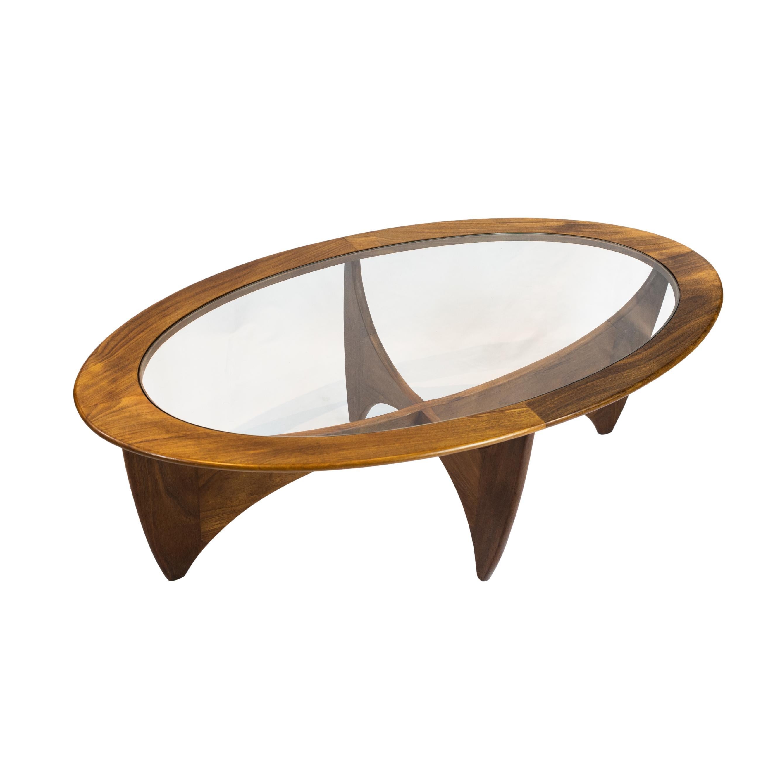 G Plan 'Astro' coffee table
This iconic table, designed by Victor Wilkins for G Plan in 1960, is an emblem of the time, the world’s entry into the Space Age. 
Constructed in Afromasia teak; with glass insert. 
When the years of rationing in