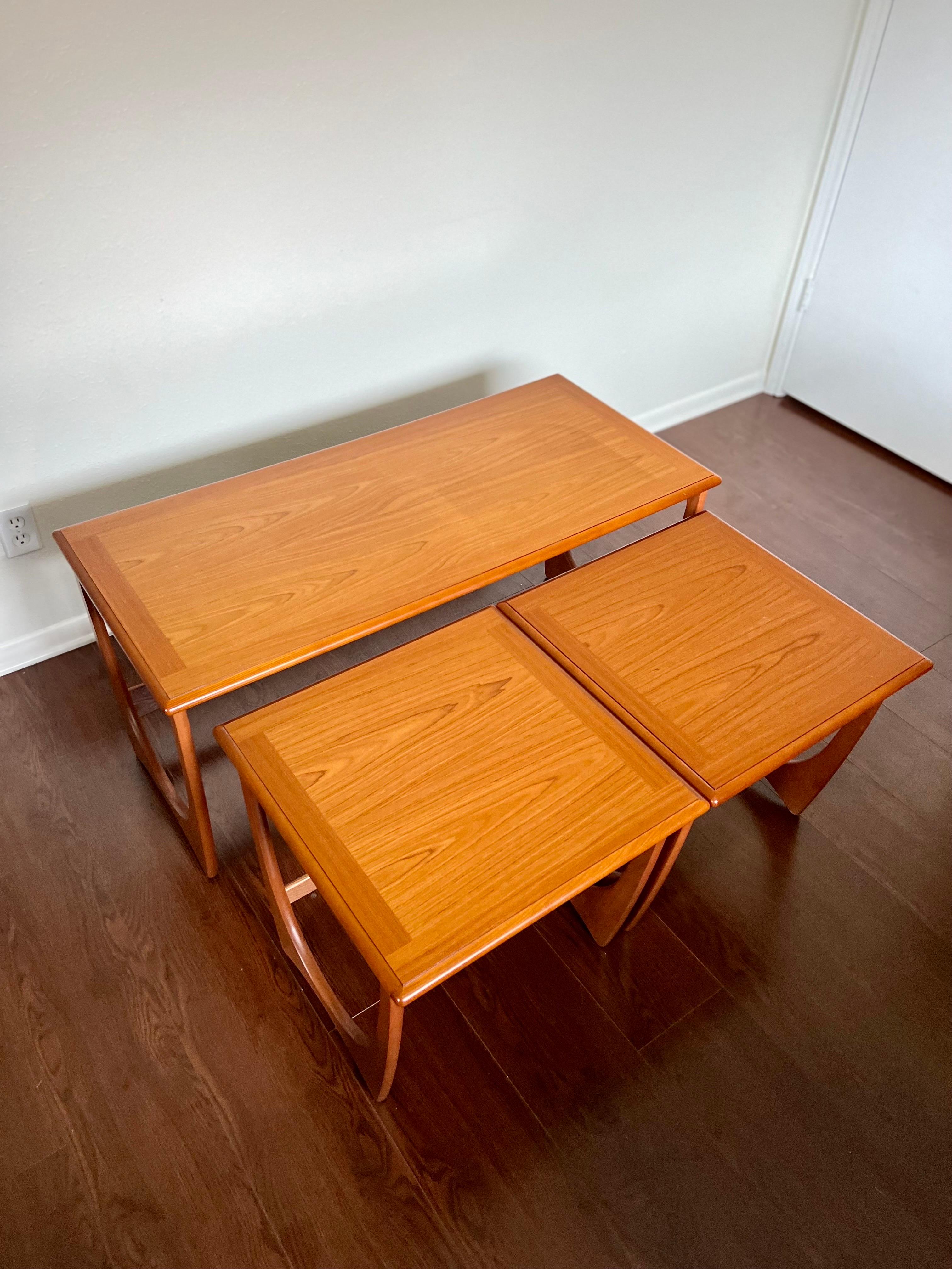 Mid Century Modern G Plan Astro Teak Nesting Tables Designed by Victor Wilkins 3