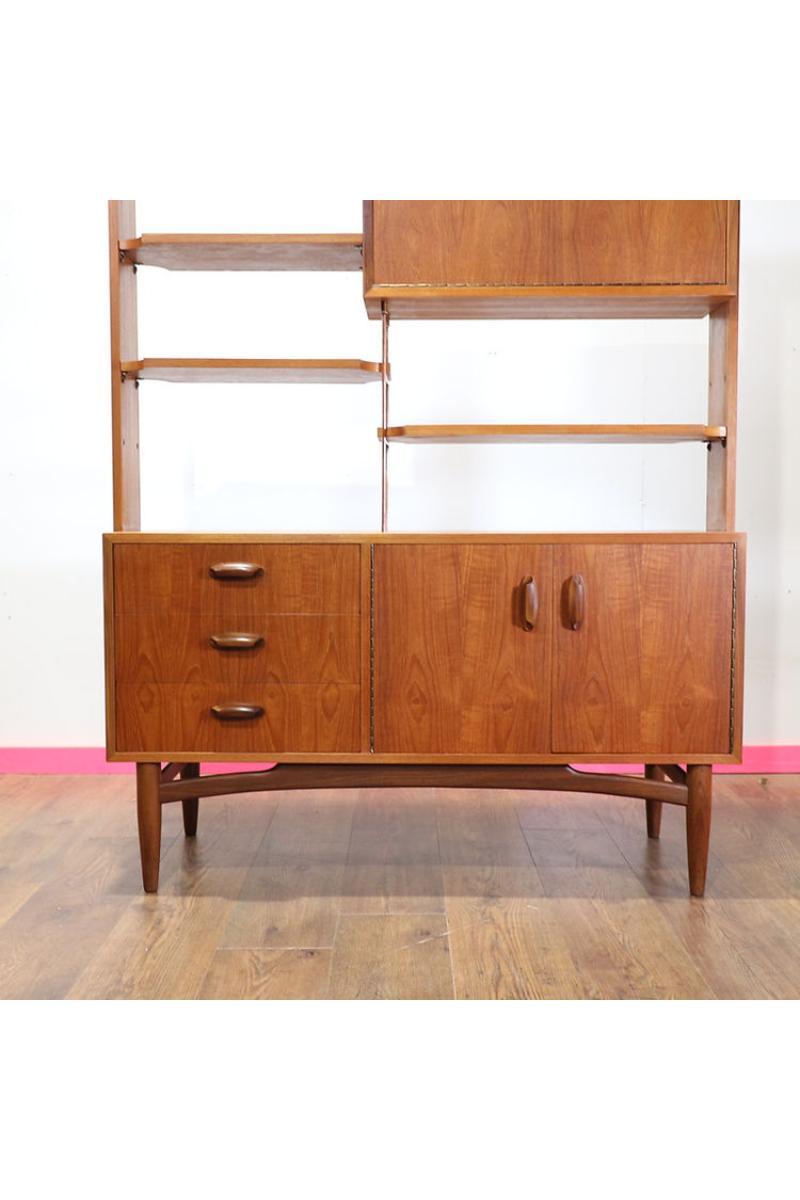 Wood Mid Century Modern Vintage G Plan Brasilia Room Divider Bookcase
