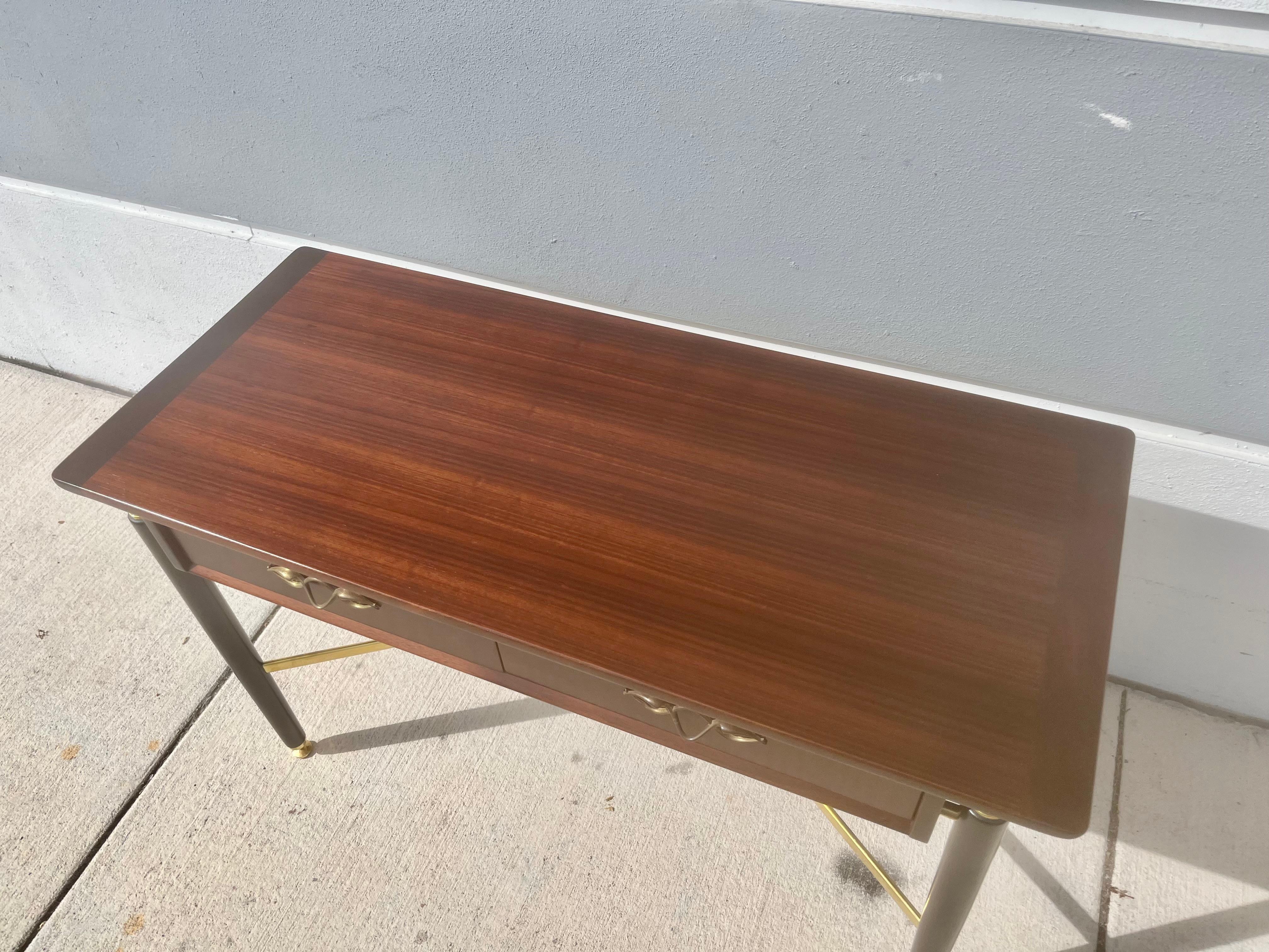 Tavolo console da scrivania G-Plan, nero, ottone, Tola, metà del secolo scorso in vendita 6
