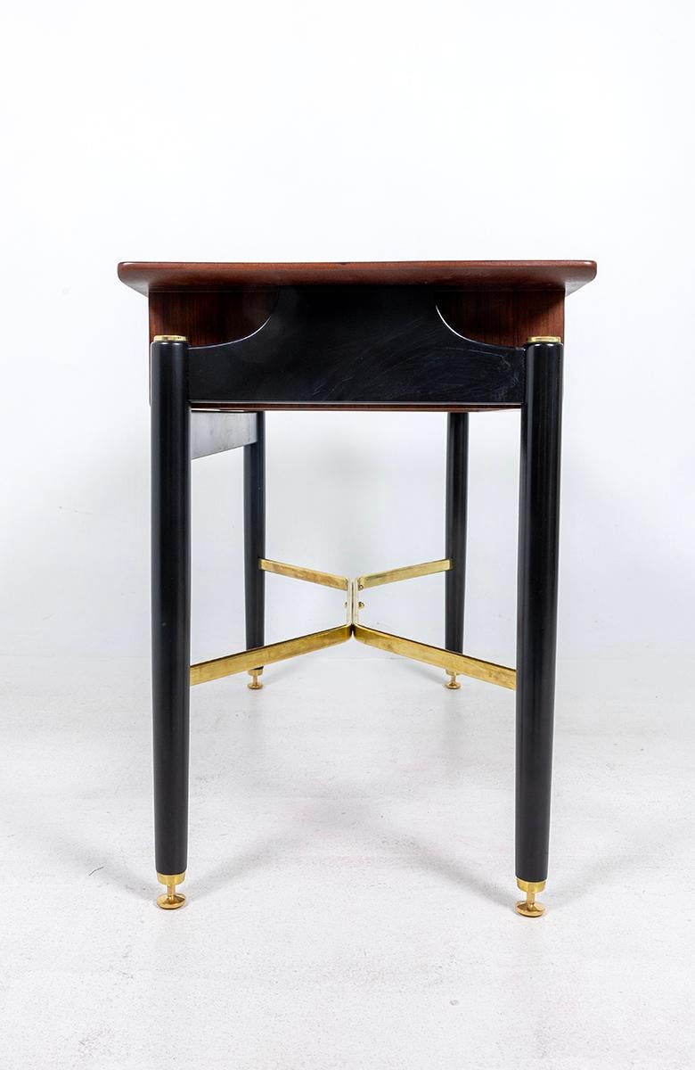Tavolo console da scrivania G-Plan, nero, ottone, Tola, metà del secolo scorso in vendita 1