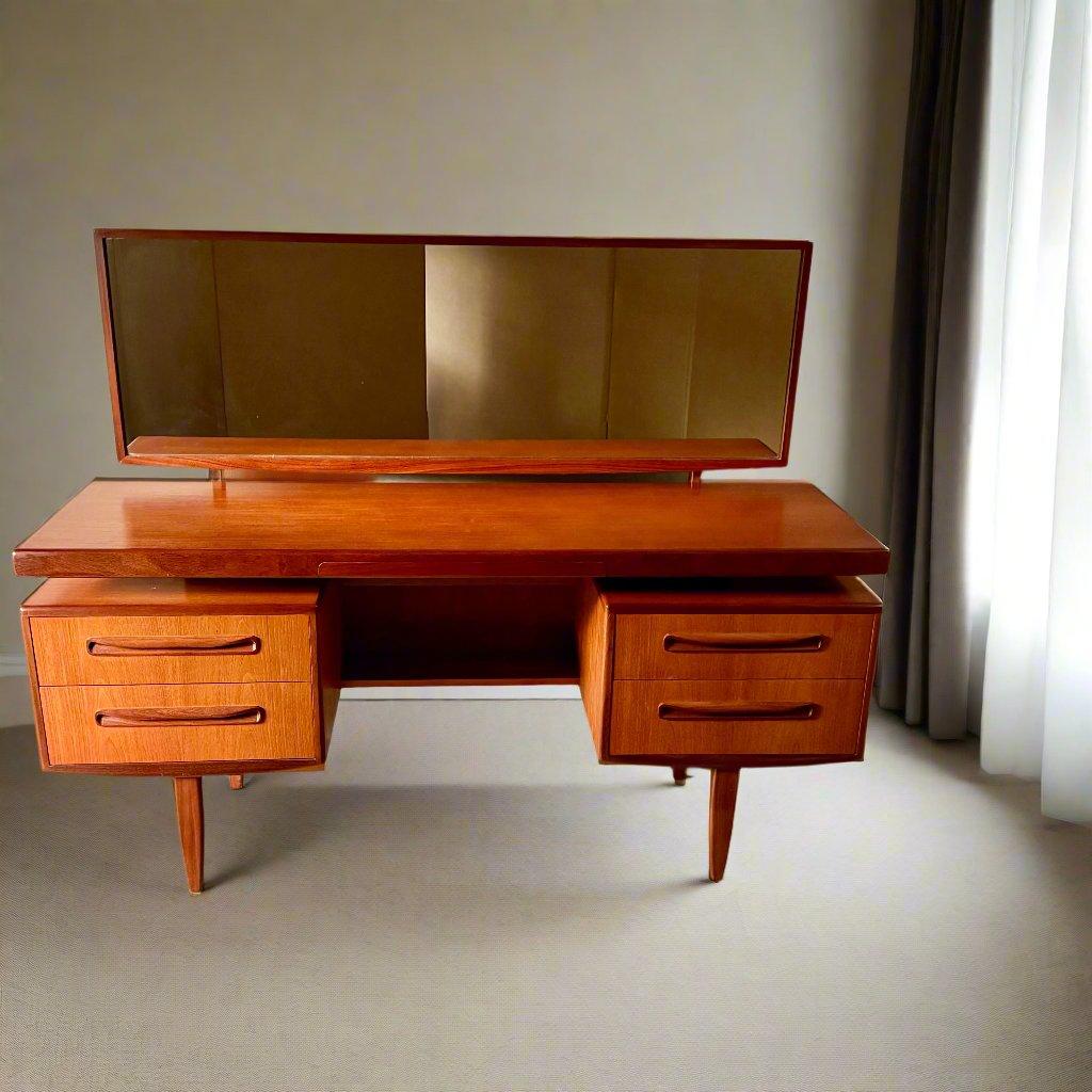 Mid-Century Modern G Plan Fresco Floating Top Teak Vanity Desk by Victor Wilkins 7