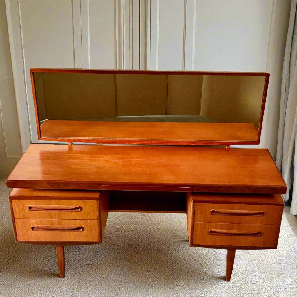 Mid-20th Century Mid-Century Modern G Plan Fresco Floating Top Teak Vanity Desk by Victor Wilkins