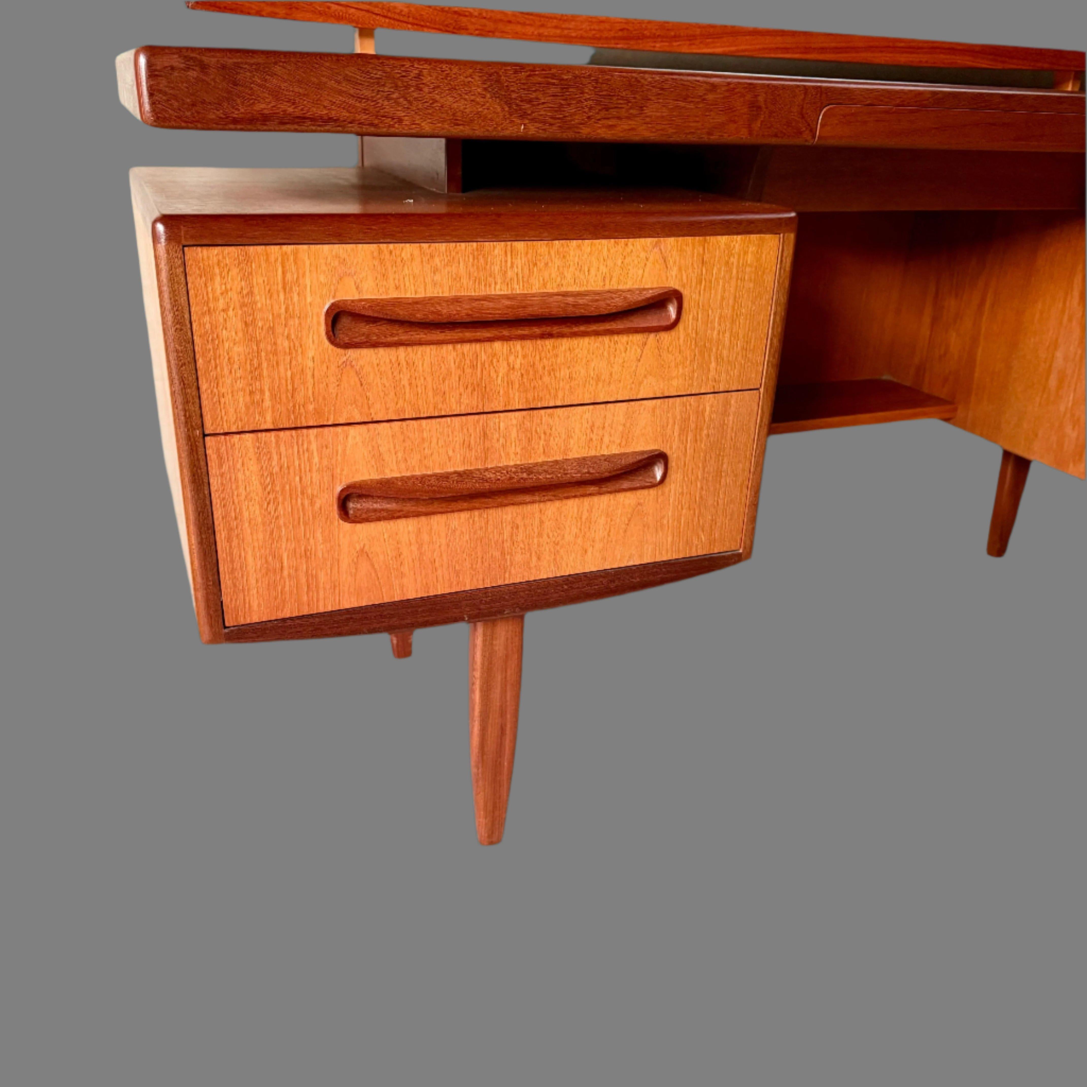 Mid-Century Modern G Plan Fresco Floating Top Teak Vanity Desk by Victor Wilkins 2