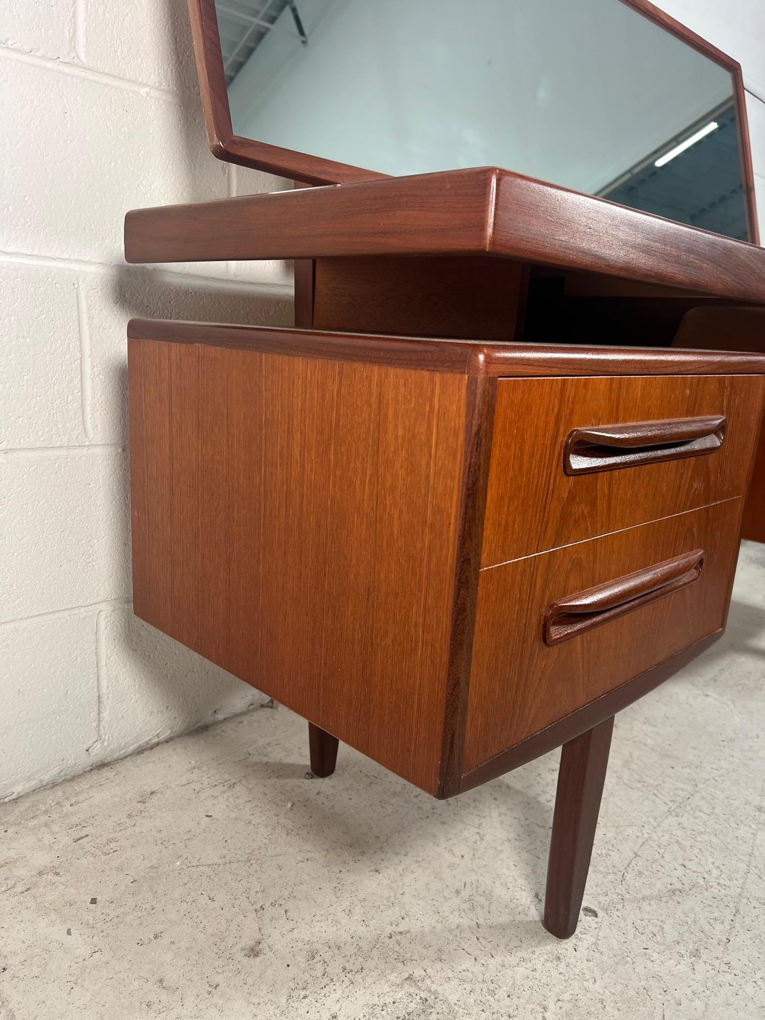 Mid Century Modern G Plan Fresco Teak Vanity With Mirror 4