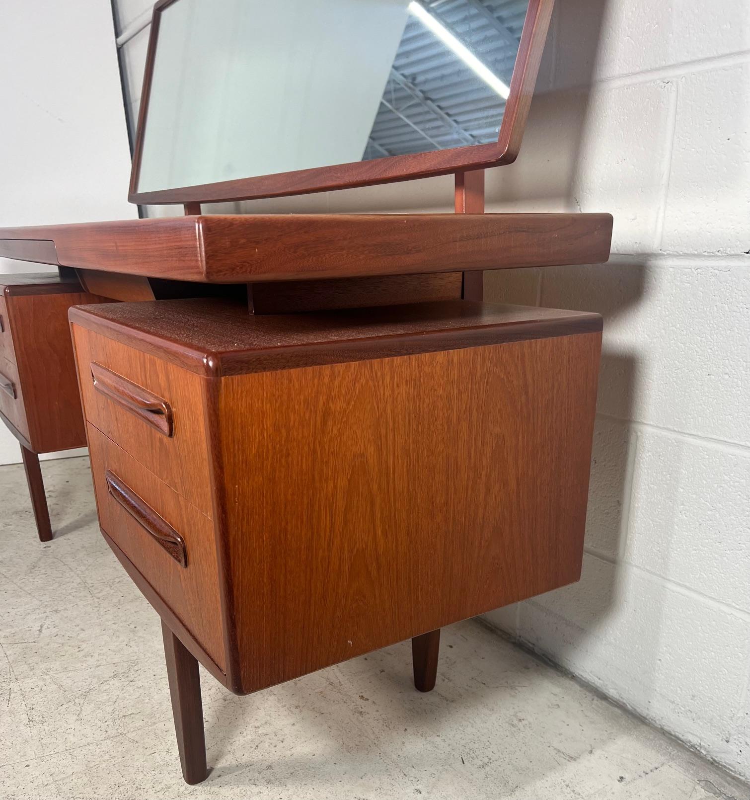 Mid Century Modern G Plan Fresco Teak Vanity With Mirror 6