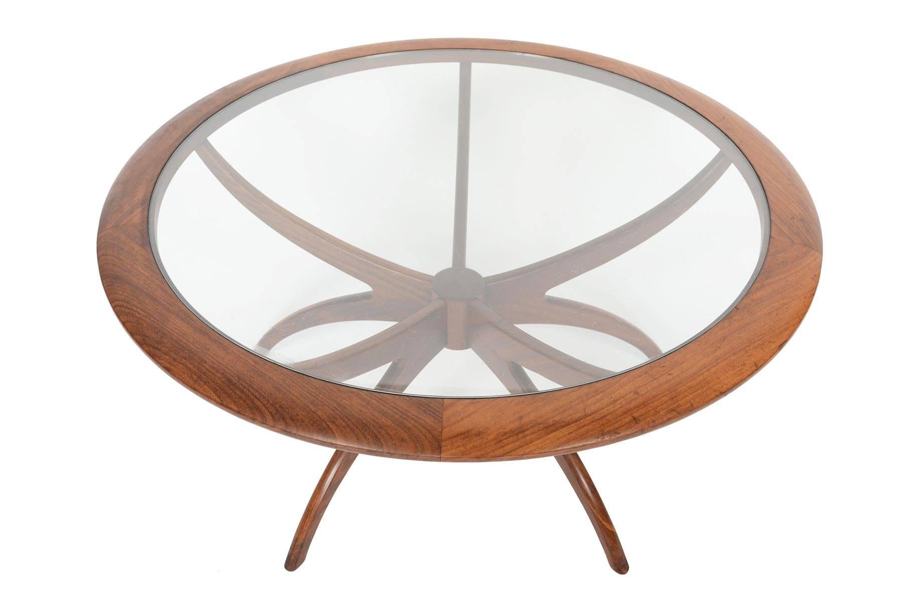 Mid-Century Modern G Plan Spider Teak and Glass Coffee Table In Good Condition In Berkeley, CA