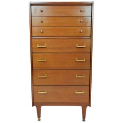 Vintage Mid-Century Modern G-Plan Tall Chest Dresser, English, circa 1960