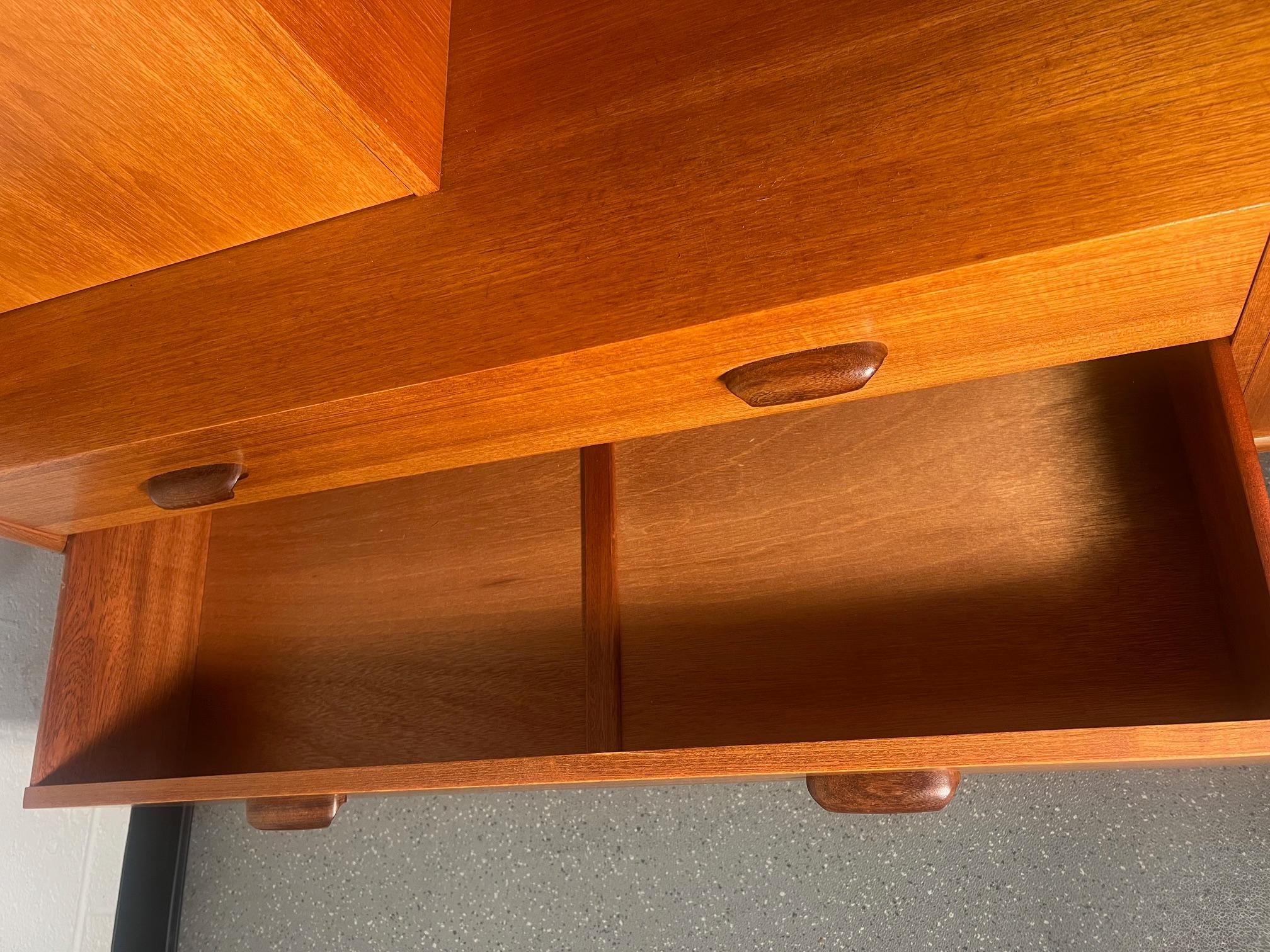 Mid Century Modern G Plan Teak Highboard Buffet With Secretary Or Bar 3