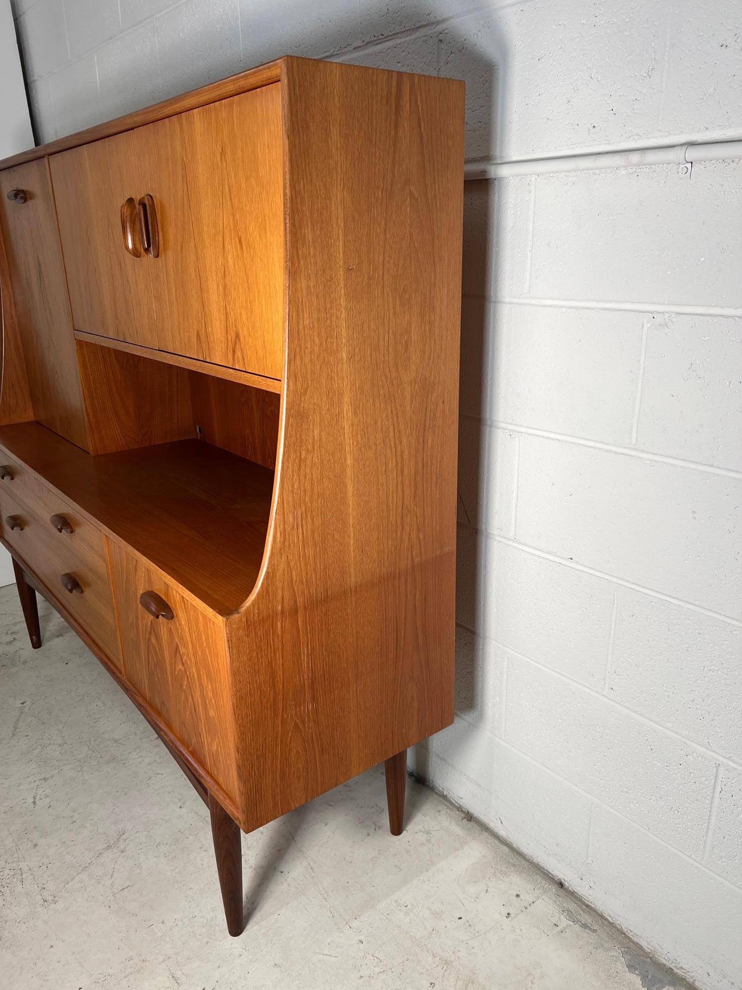 Mid Century Modern G Plan Teak Highboard Buffet With Secretary Or Bar 5
