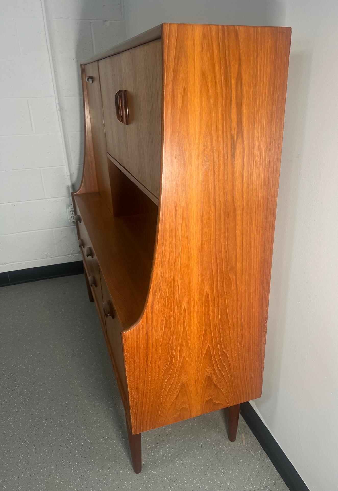 Mid Century Modern G Plan Teak Highboard Buffet With Secretary Or Bar 6