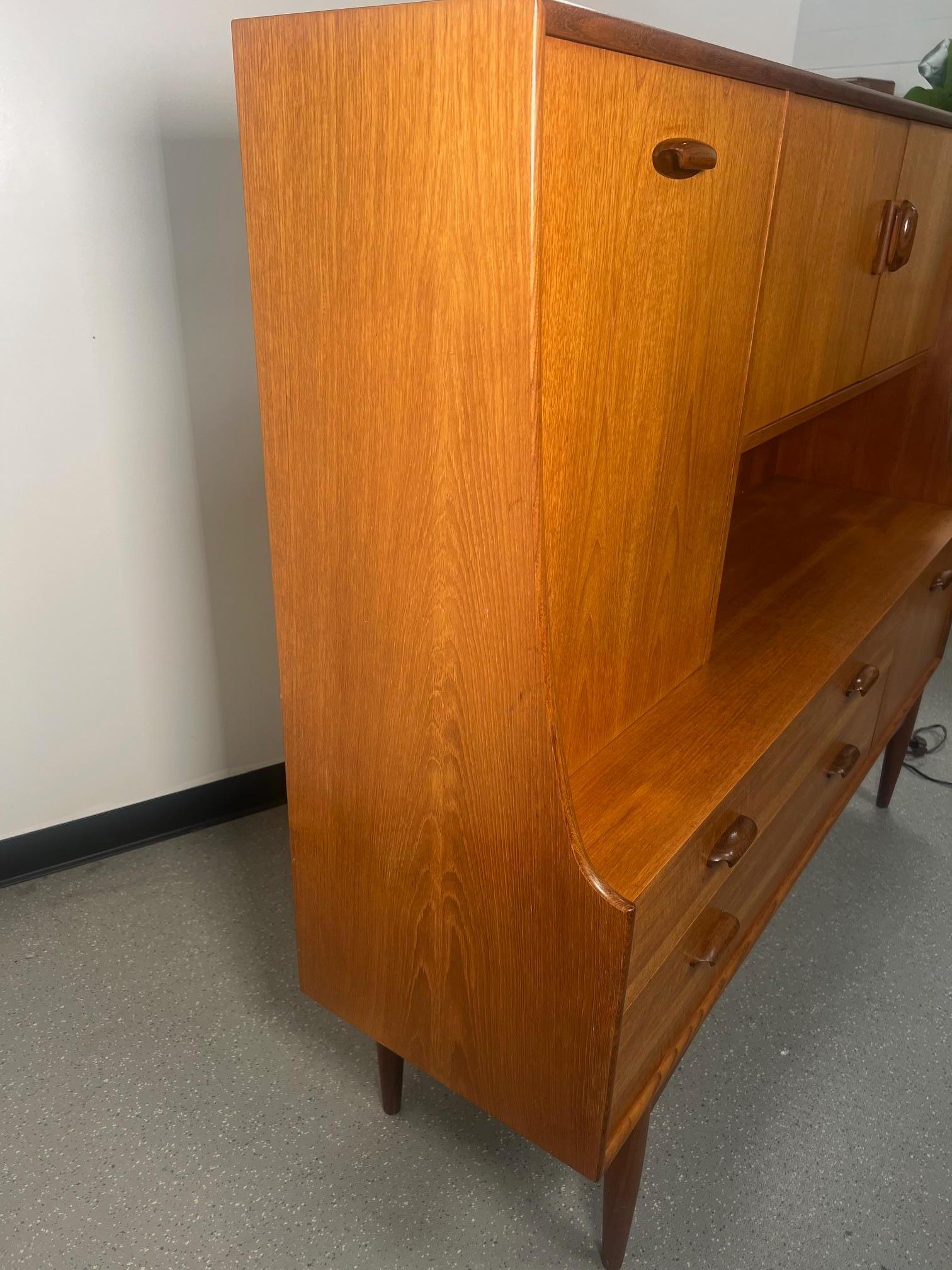Mid Century Modern G Plan Teak Highboard Buffet With Secretary Or Bar 11