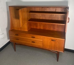 Mid Century Modern G Plan Teak Highboard Buffet With Secretary Or Bar