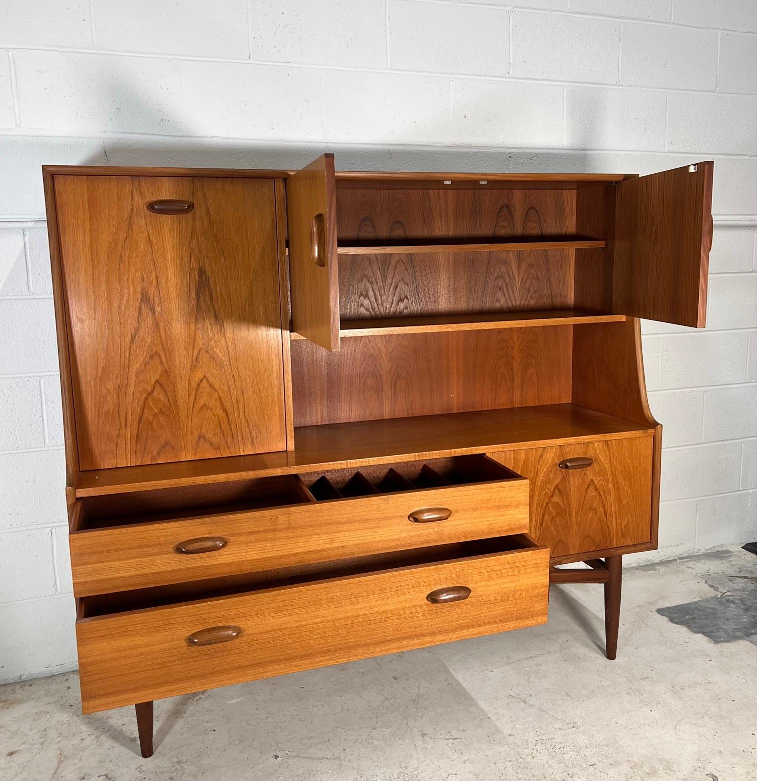 Mid-Century Modern Mid Century Modern G Plan Teak Highboard Buffet With Secretary Or Bar